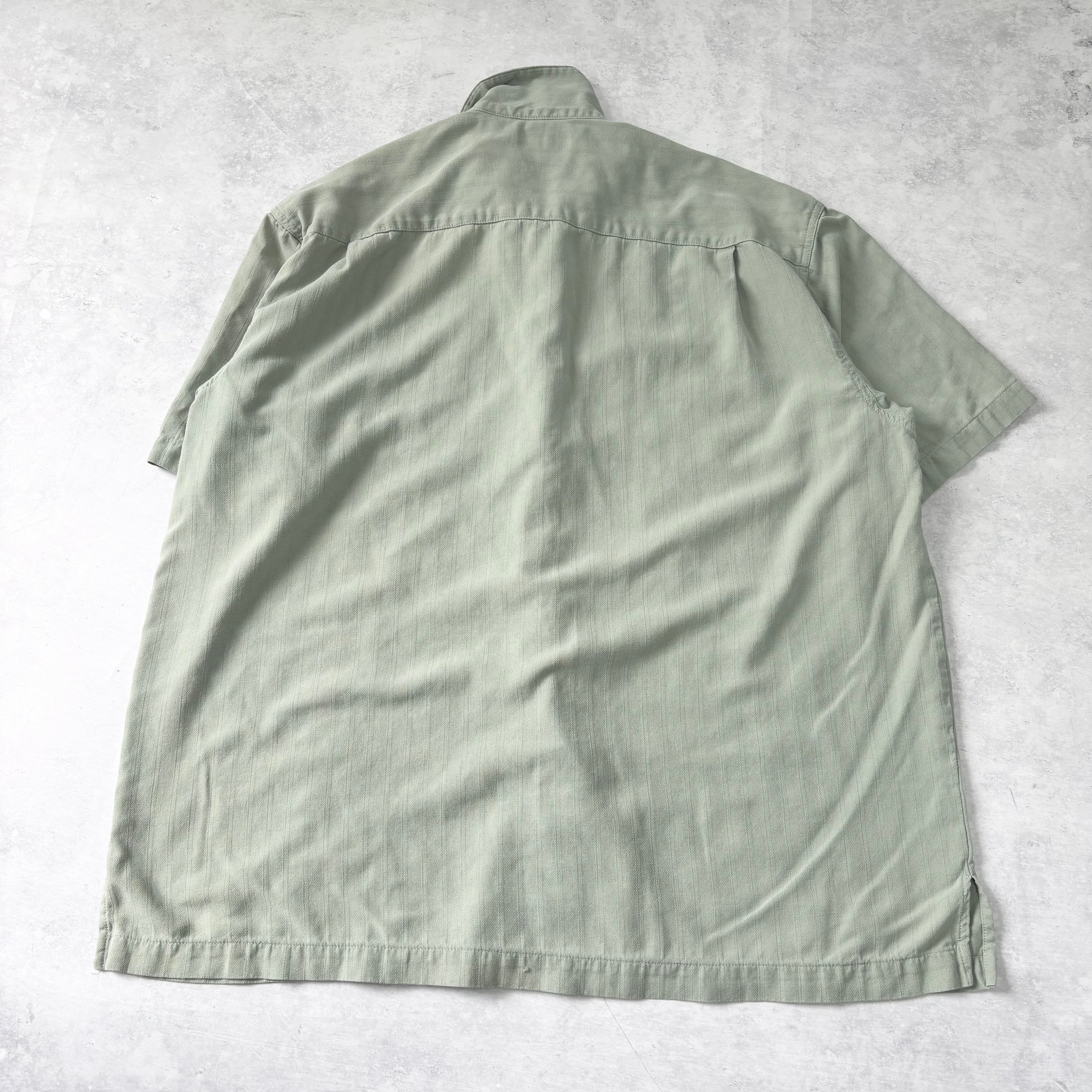 Vintage Hawaiian Shirt Mens XL Green Floral Aloha Short Sleeve Silk (E)
