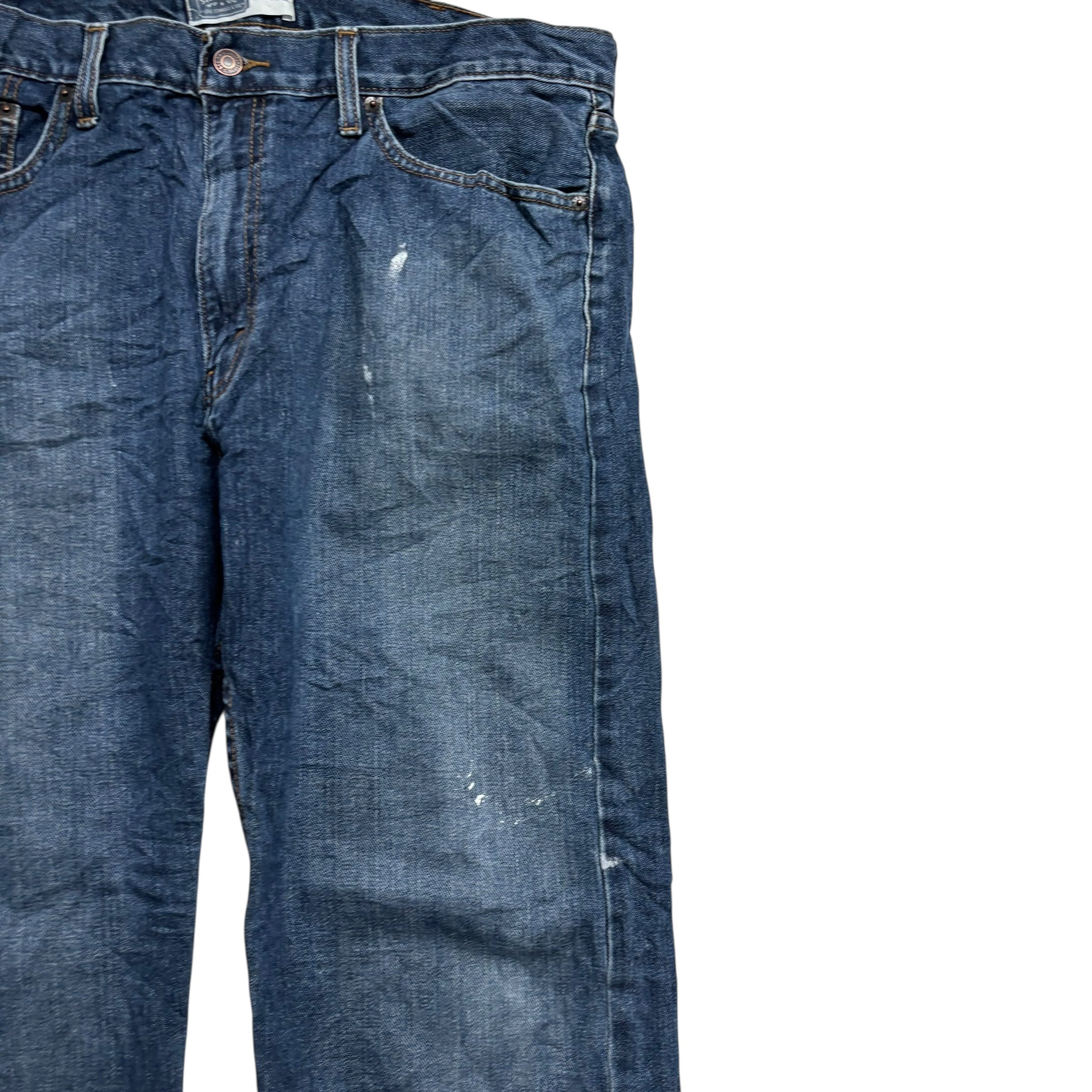 Levis Signature Jeans W38 L29 Mens Dark Blue Regular Straight Vintage Denim (F)