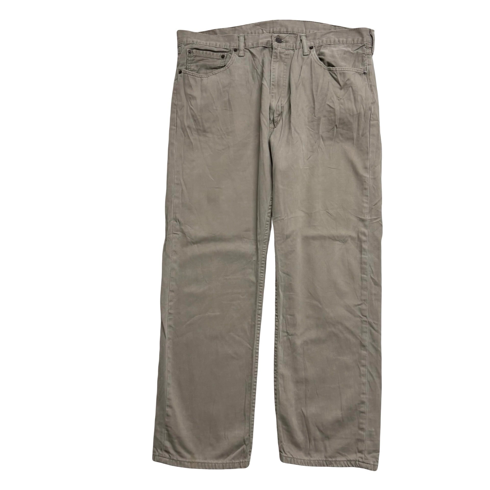 Levis 505 Trousers W40 L30 Mens Beige Regular Straight Fit Pants (E)