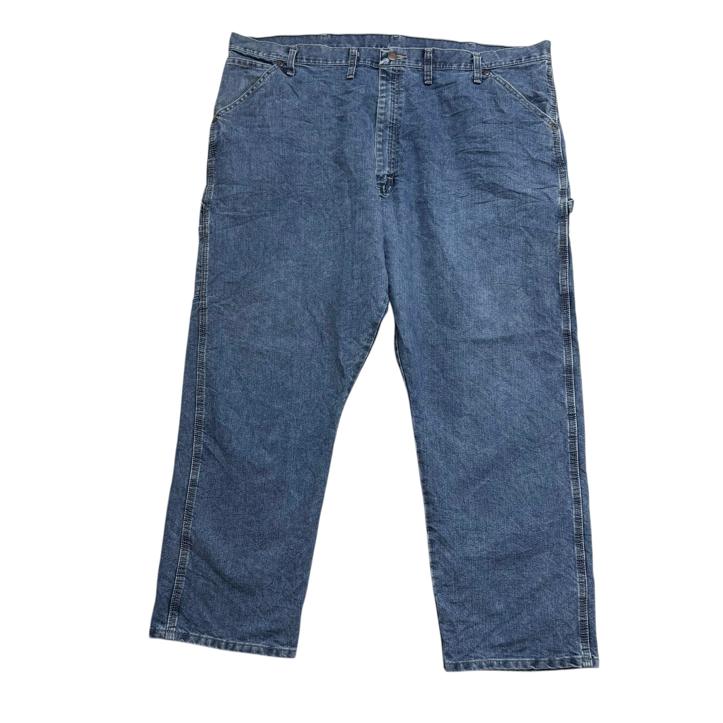 Wrangler Carpenter Jeans W44 L30 Mens Mid Blue Relaxed Straight Fit Denim