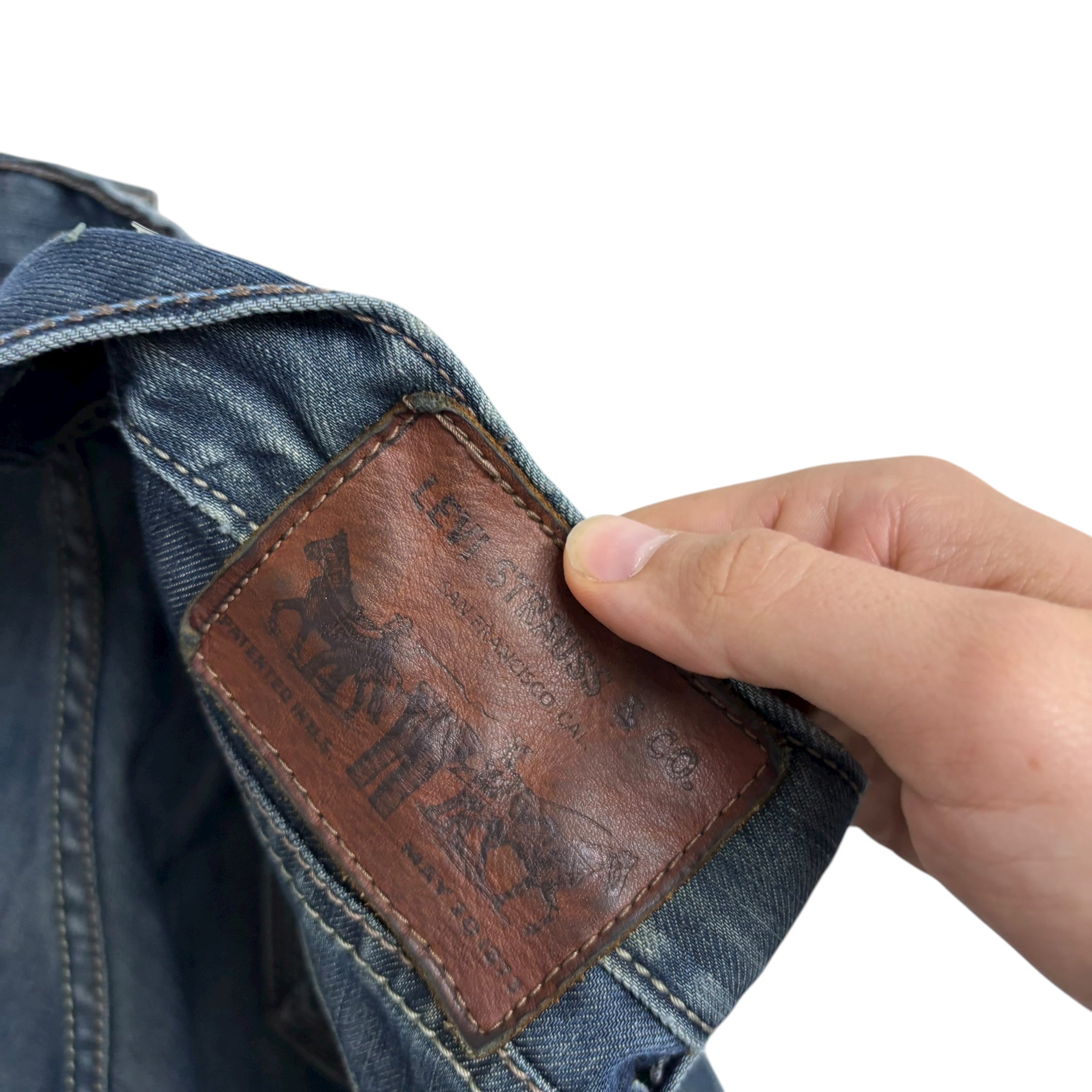 Levis 514 Jeans W36 L34 Mens Dark Blue Regular Straight Fit Vintage Denim