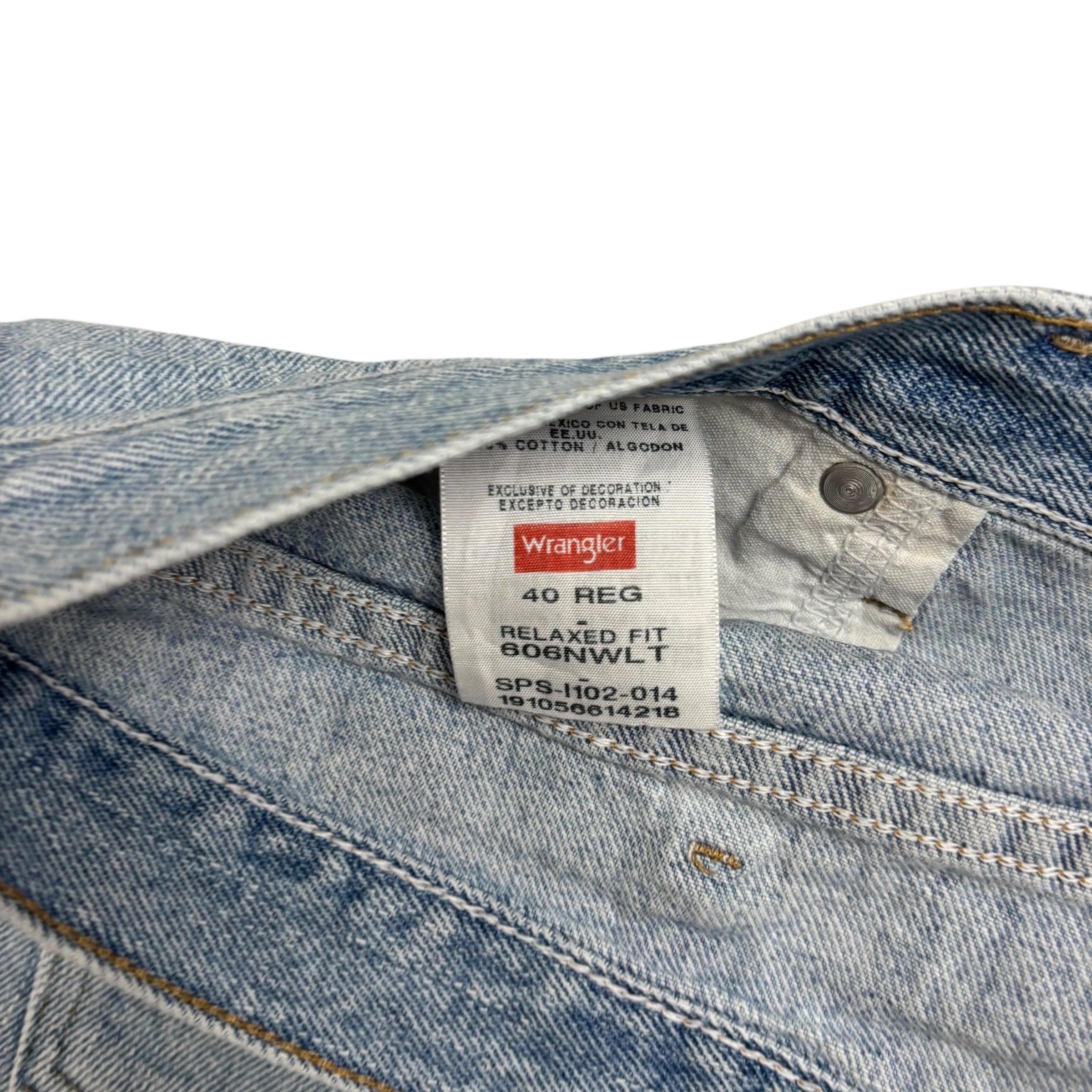 Wrangler Baggy Jorts W40 Mens Denim Shorts Light Blue Relaxed Fit (E)