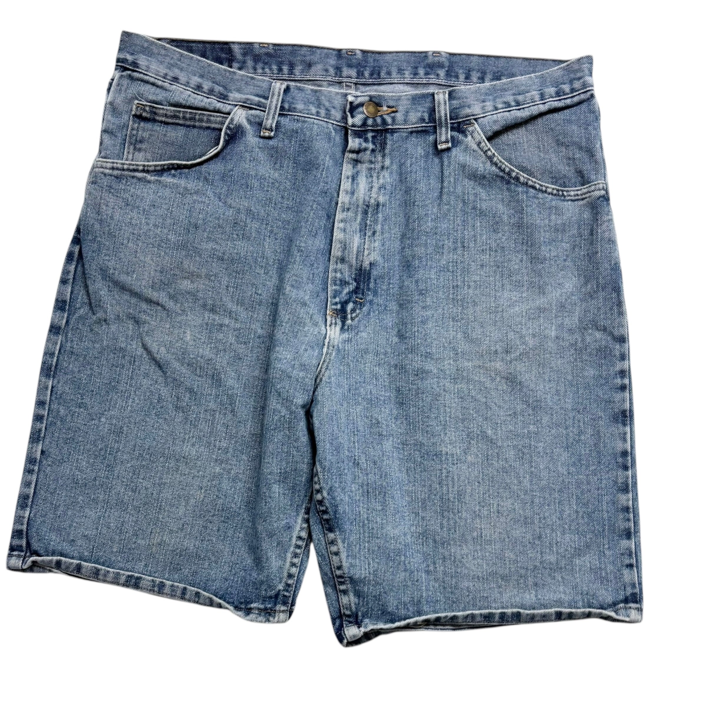 Wrangler Baggy Jorts W38 Mens Denim Shorts Mid Blue Relaxed Fit (E)