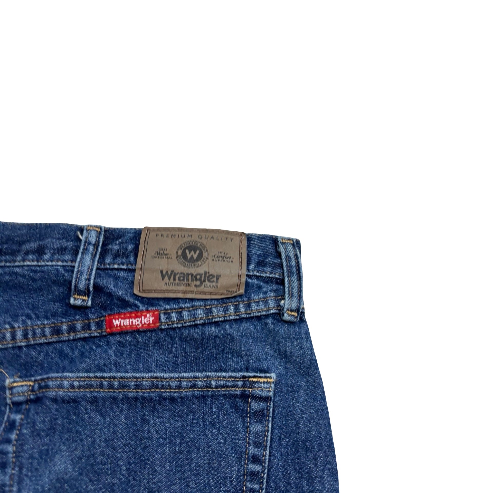 Wrangler Jeans W40 L30 Mens Mid Blue Regular Straight Fit Denim (E)