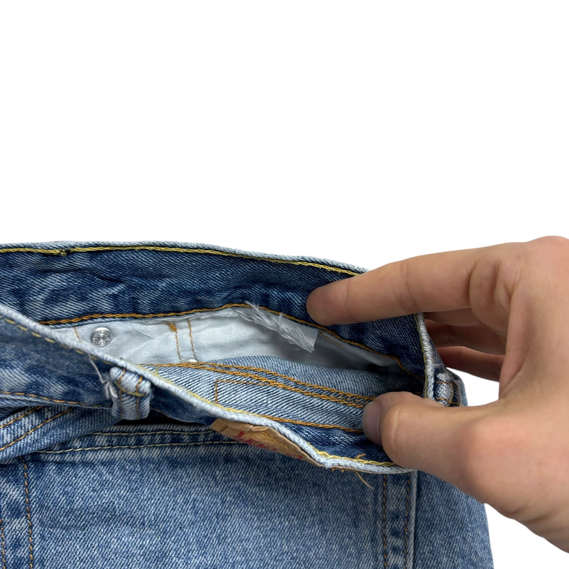 Levis 505 Jeans W38 L34 Mens Light Blue Regular Straight Fit Denim