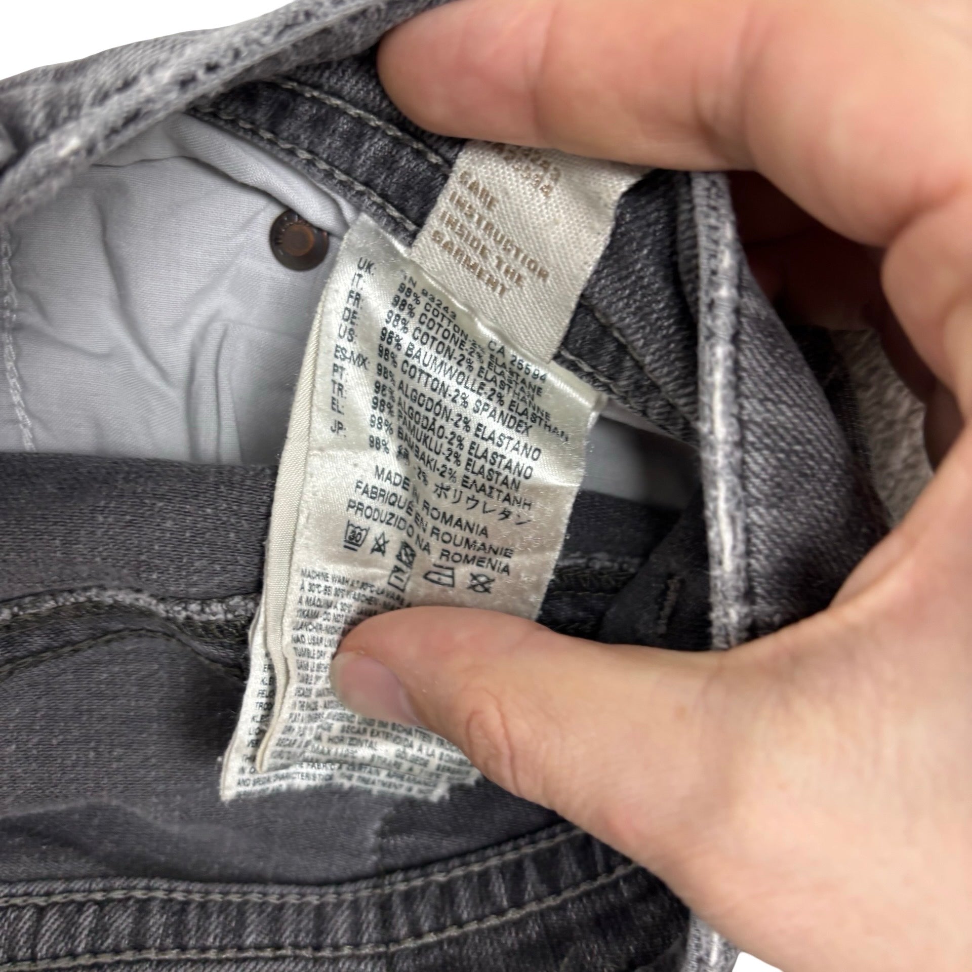 Diesel Thavar Jeans W34 L31 Mens Grey Slim Skinny Fit Stretch Denim