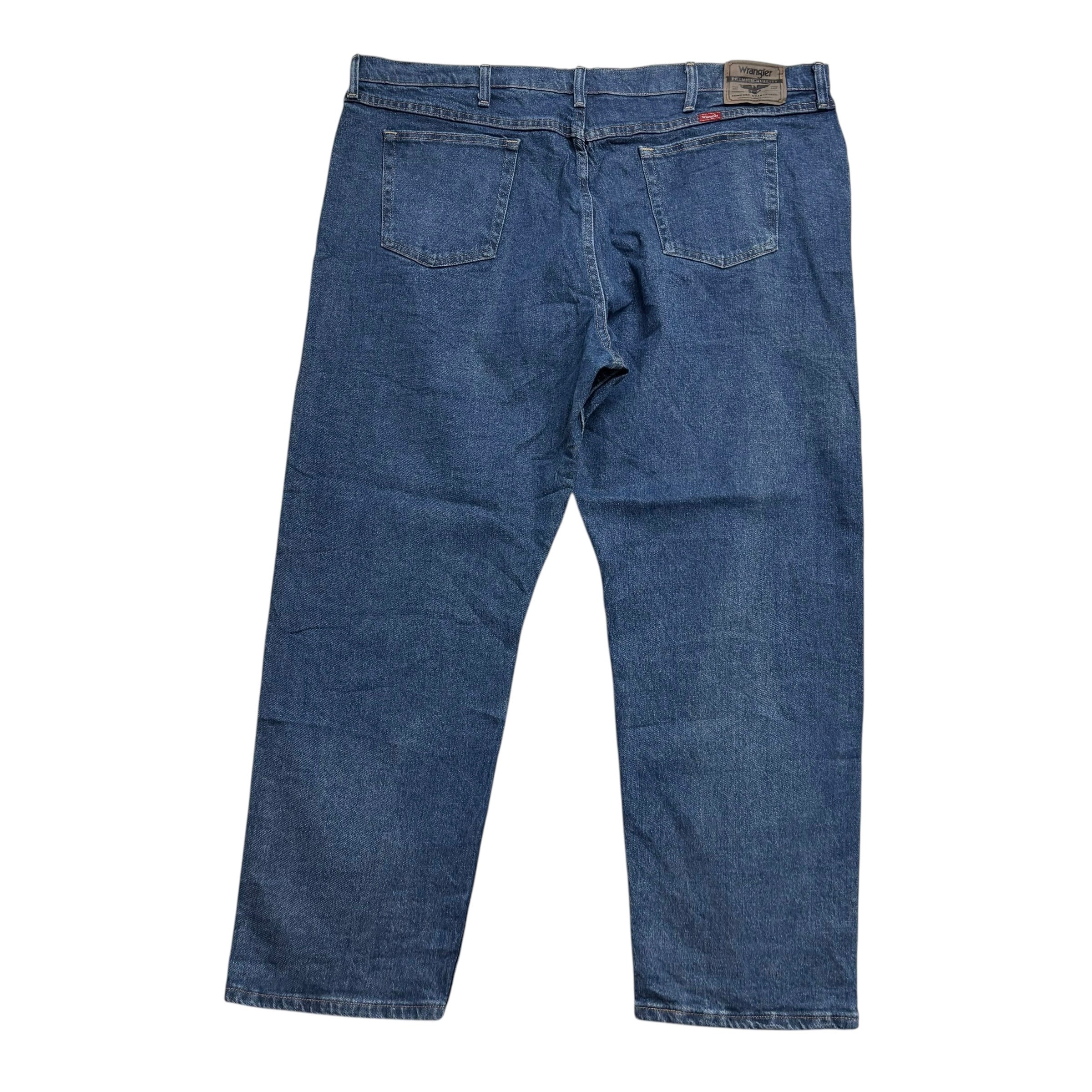 Wrangler Jeans W44 L30 Mens Mid Blue Relaxed Straight Fit Stretch Denim (E)