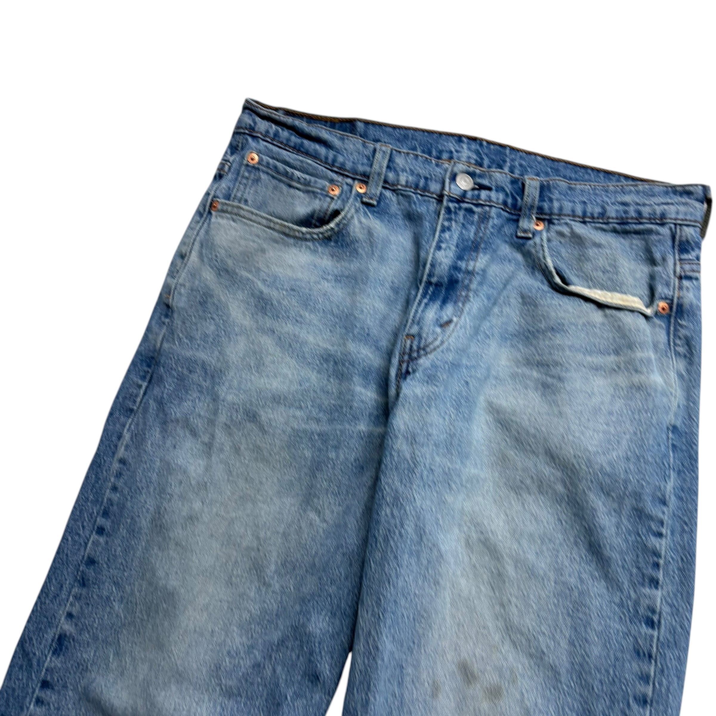 Levis 569 Jeans W32 L31 Mens Mid Blue Relaxed Straight Fit Stretch Denim (F)