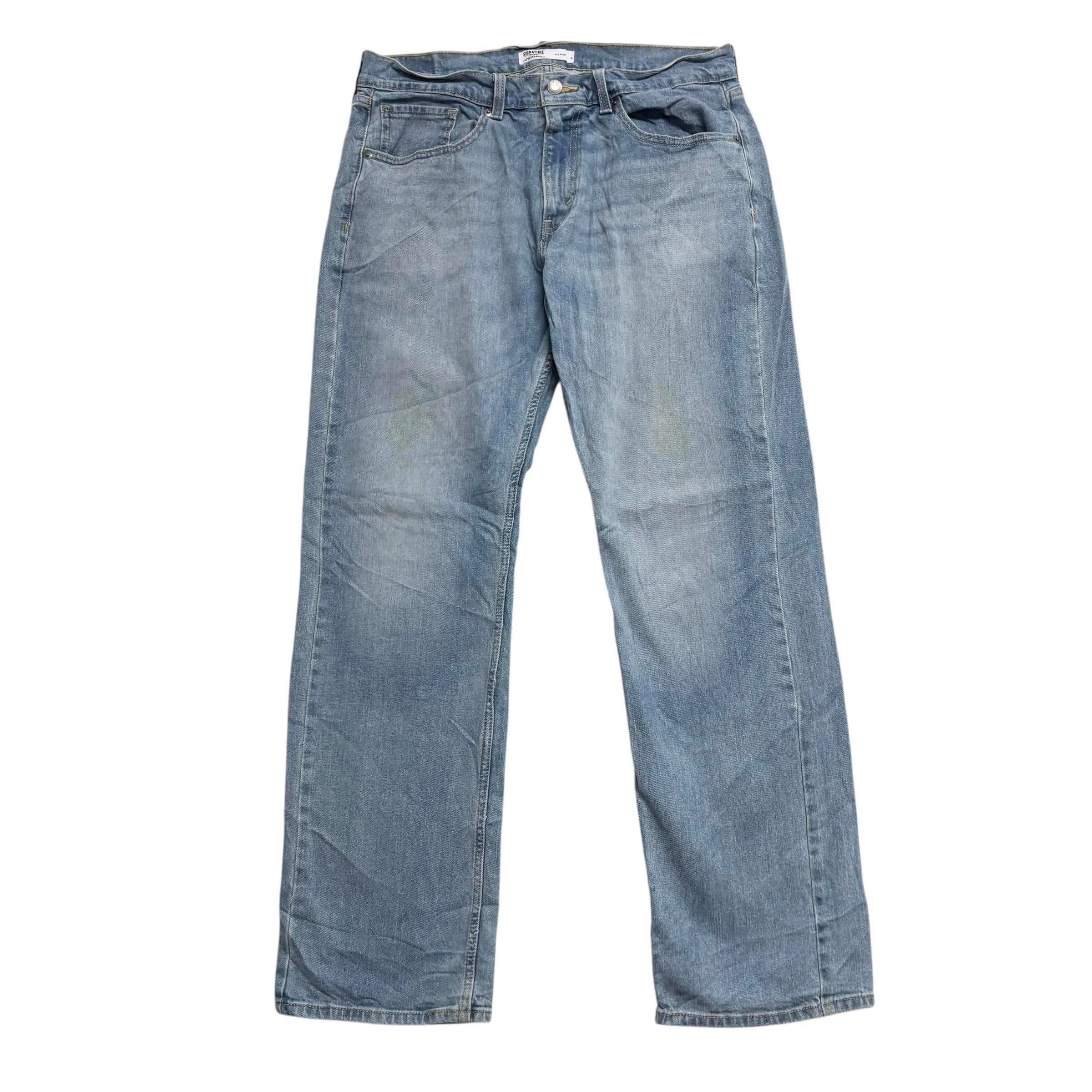 Levis Signature Jeans W33 L32 Mens Light Blue Baggy Relaxed Fit Stretch