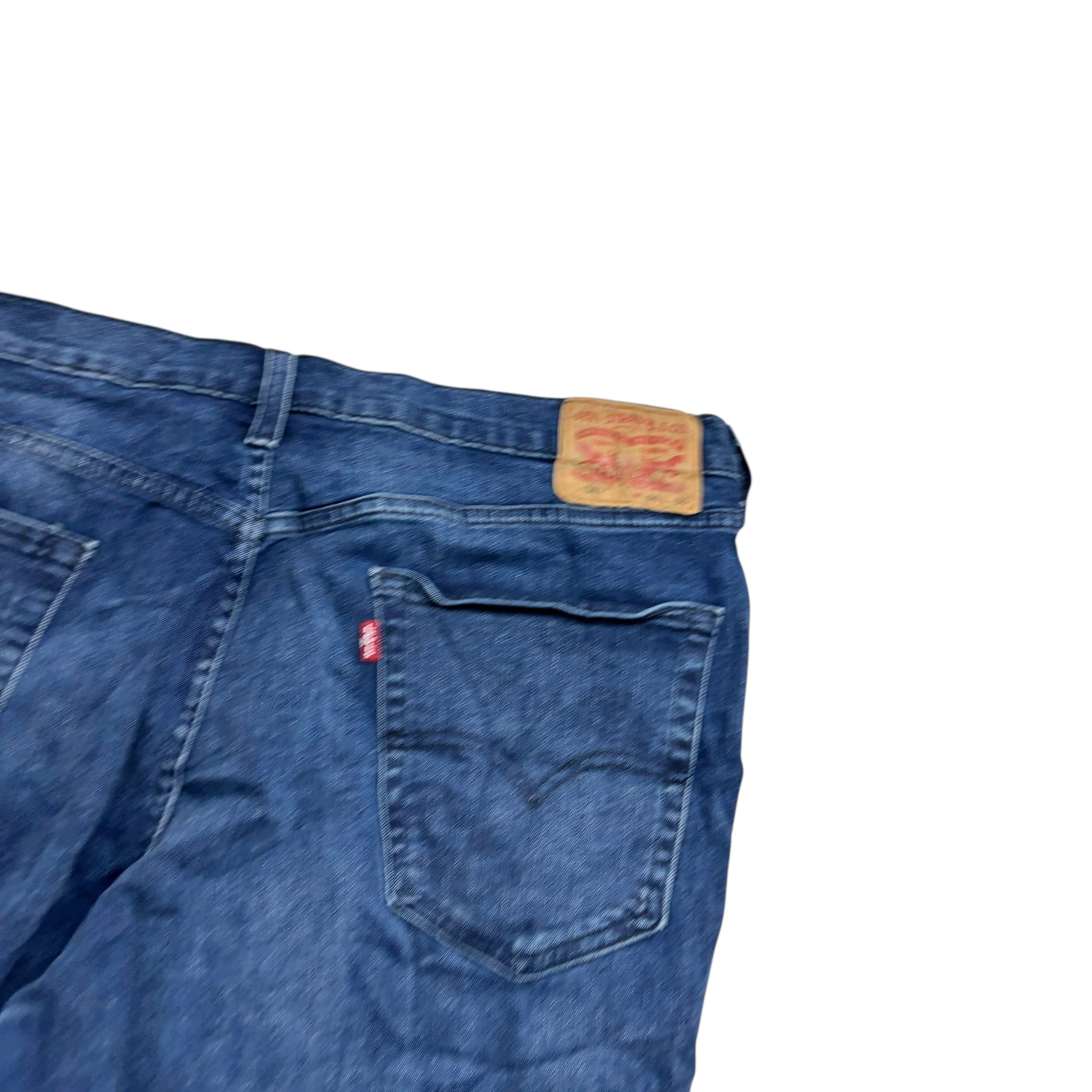 Levis 541 Jeans W36 L36 Mens Navy Blue Athletic Tapered Fit Stretch Denim (E)