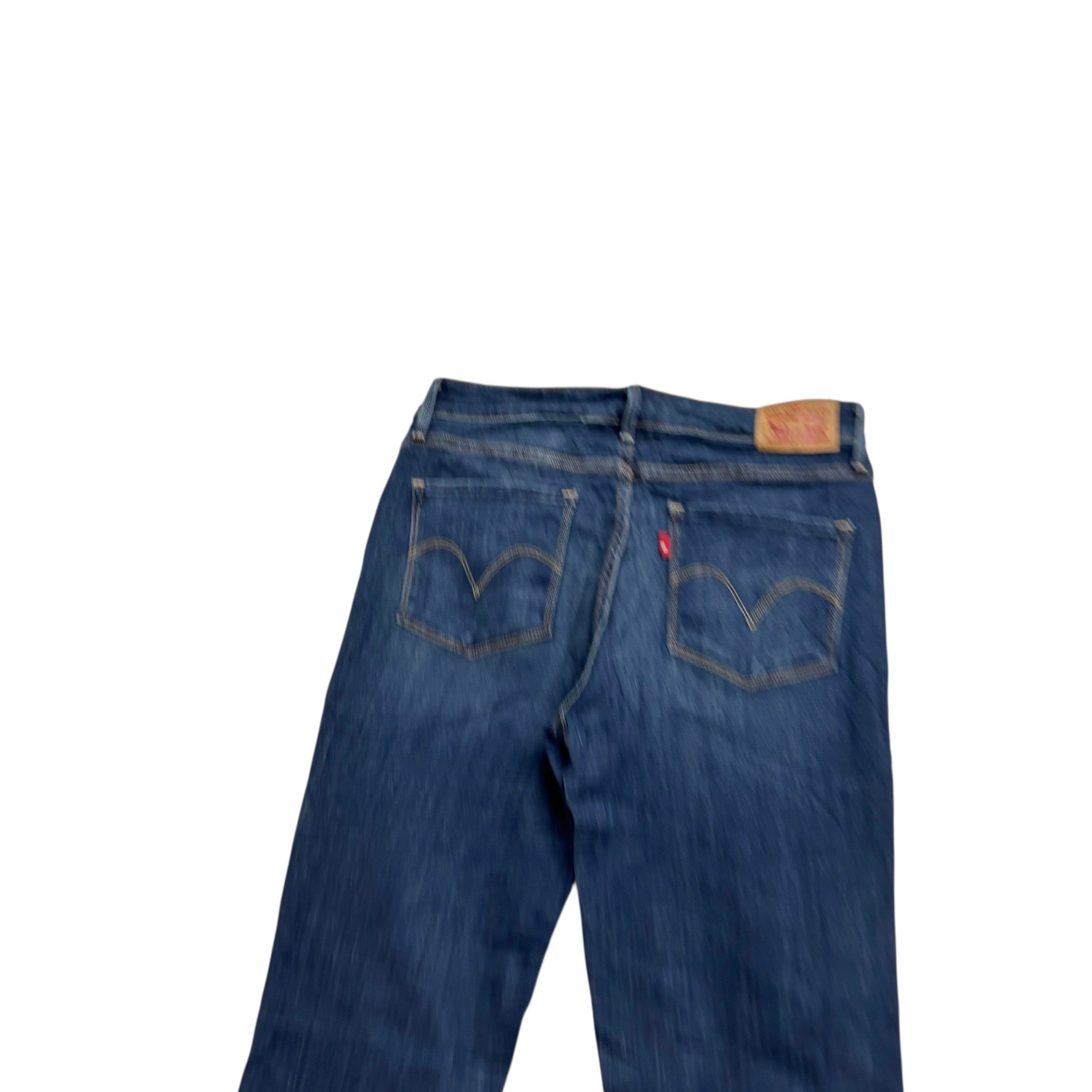 Levis Jeans W30 L34 Womens Mid Rise Skinny Dark Blue Stretch Denim (E)