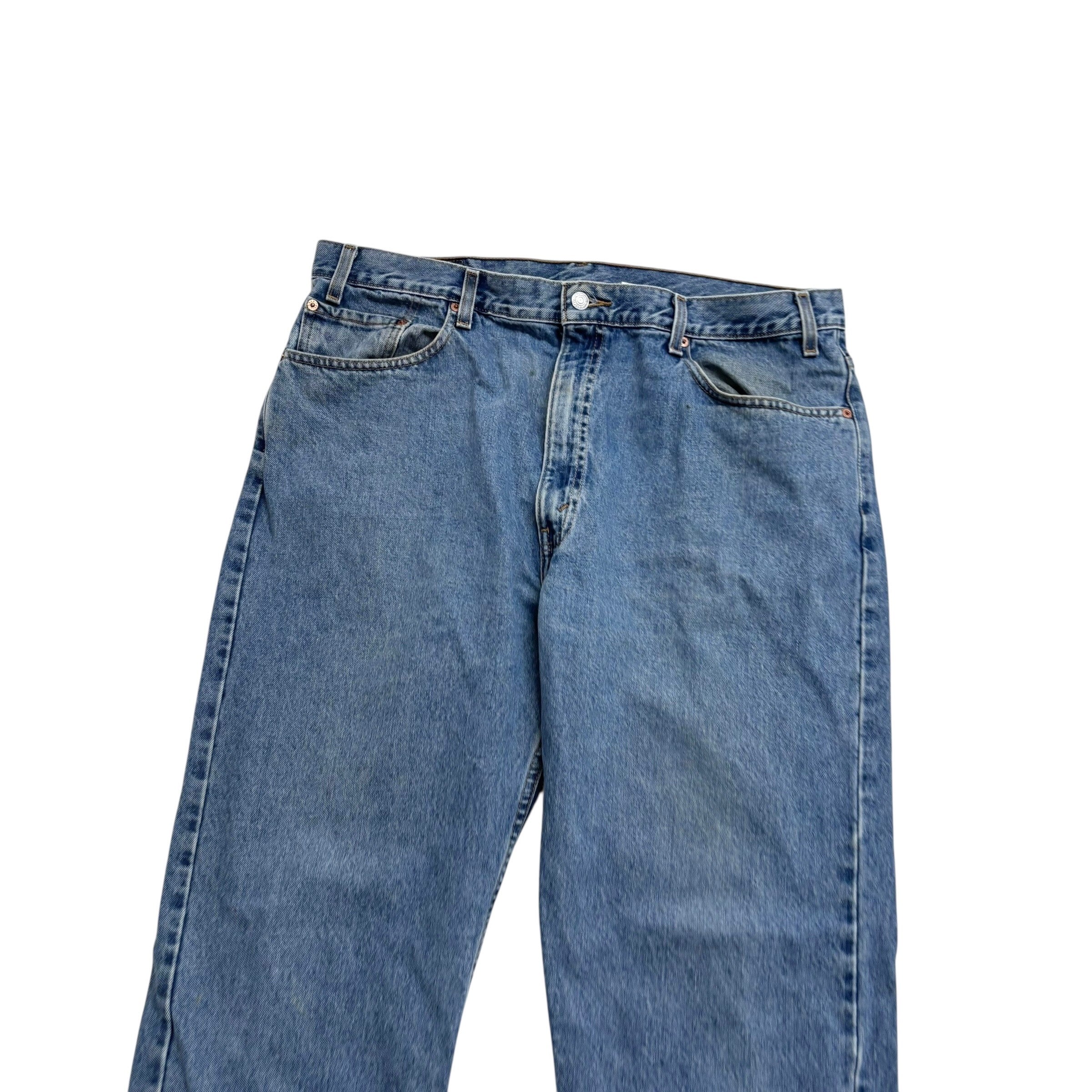 Levis 505 Jeans W38 L32 Mens Light Blue Regular Straight Fit Vintage Denim (F)