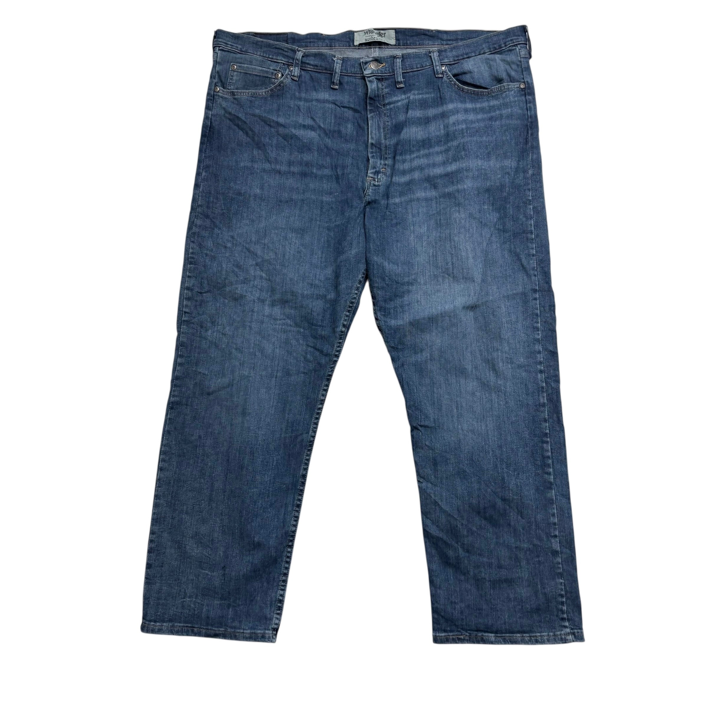 Wrangler Jeans W44 L29 Mens Dark Blue Relaxed Straight Fit Stretch Denim