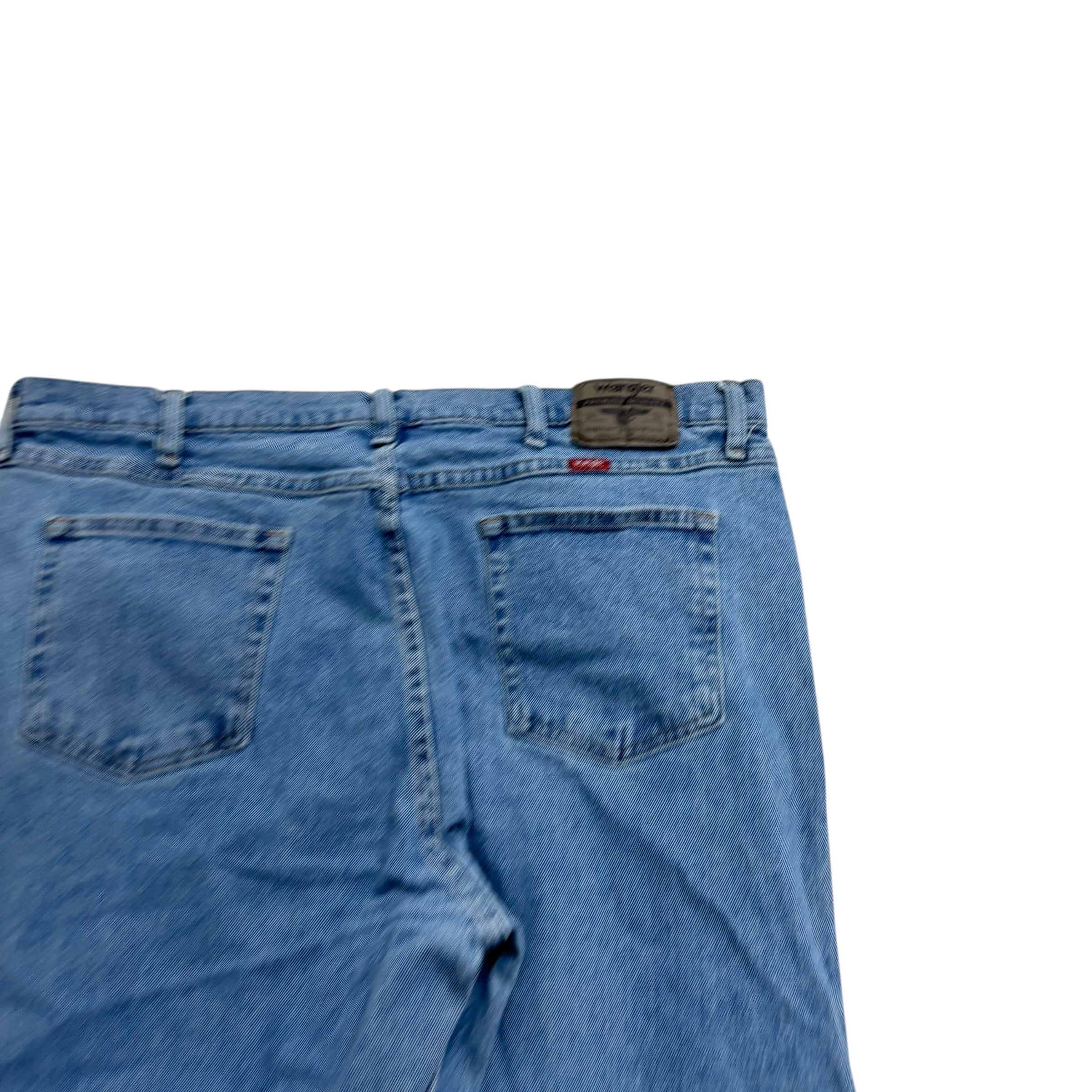 Wrangler Jeans W40 L30 Mens Light Blue Relaxed Straight Fit Stretch Denim