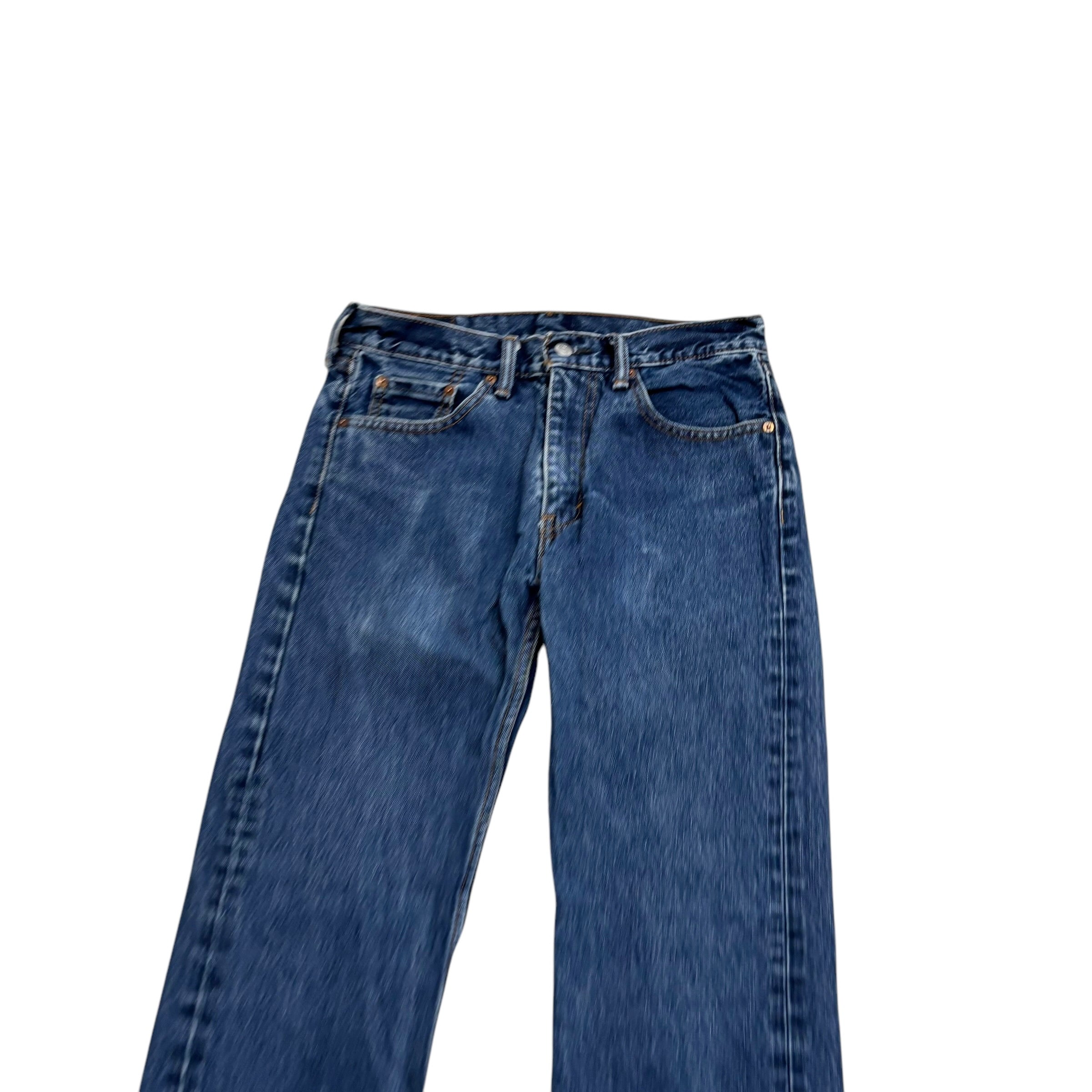 Levis 505 Jeans W30 L34 Mens Mid Blue Regular Straight Fit Denim