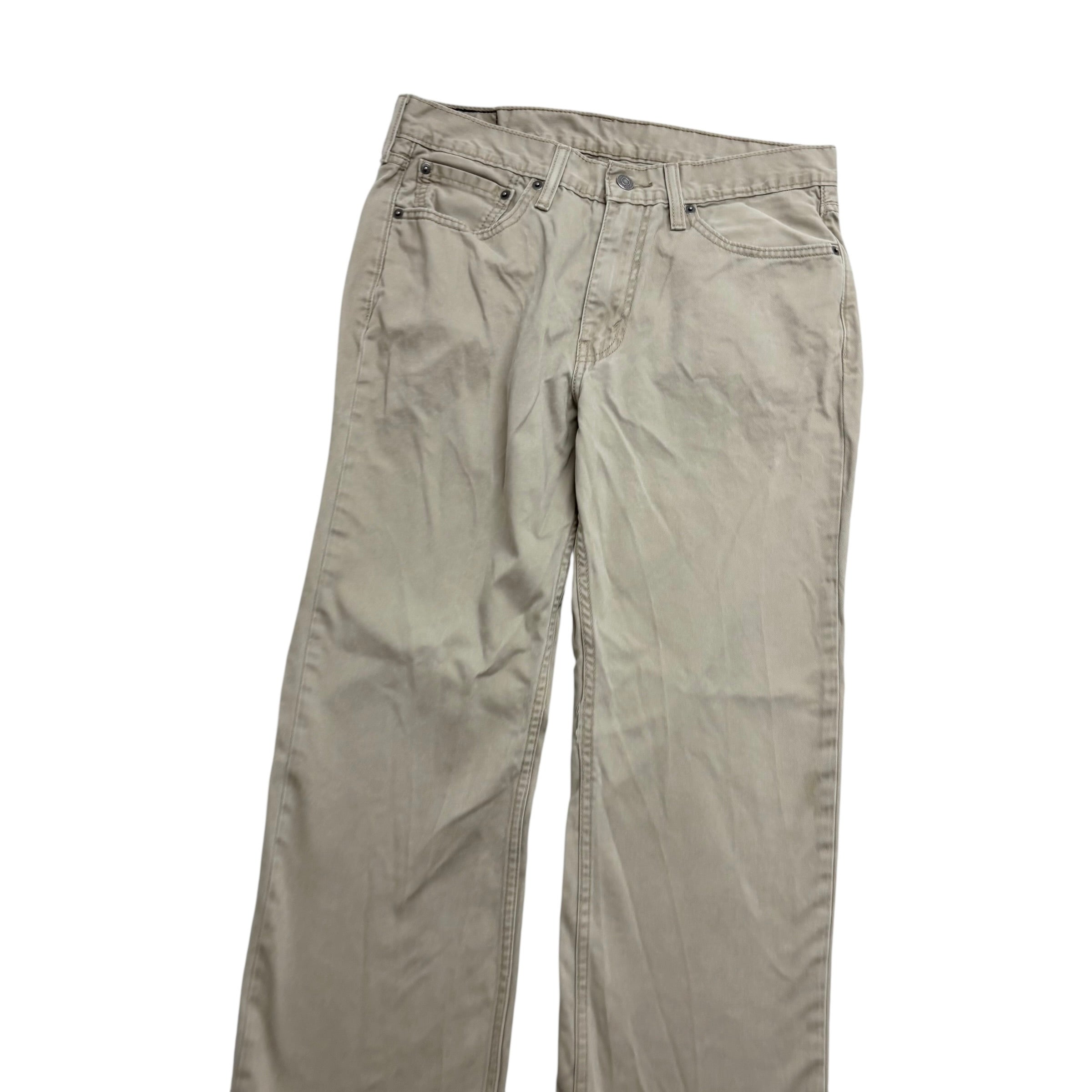 Levis 514 Trousers W32 L29 Mens Cream Regular Straight Fit Cotton Pants (E)