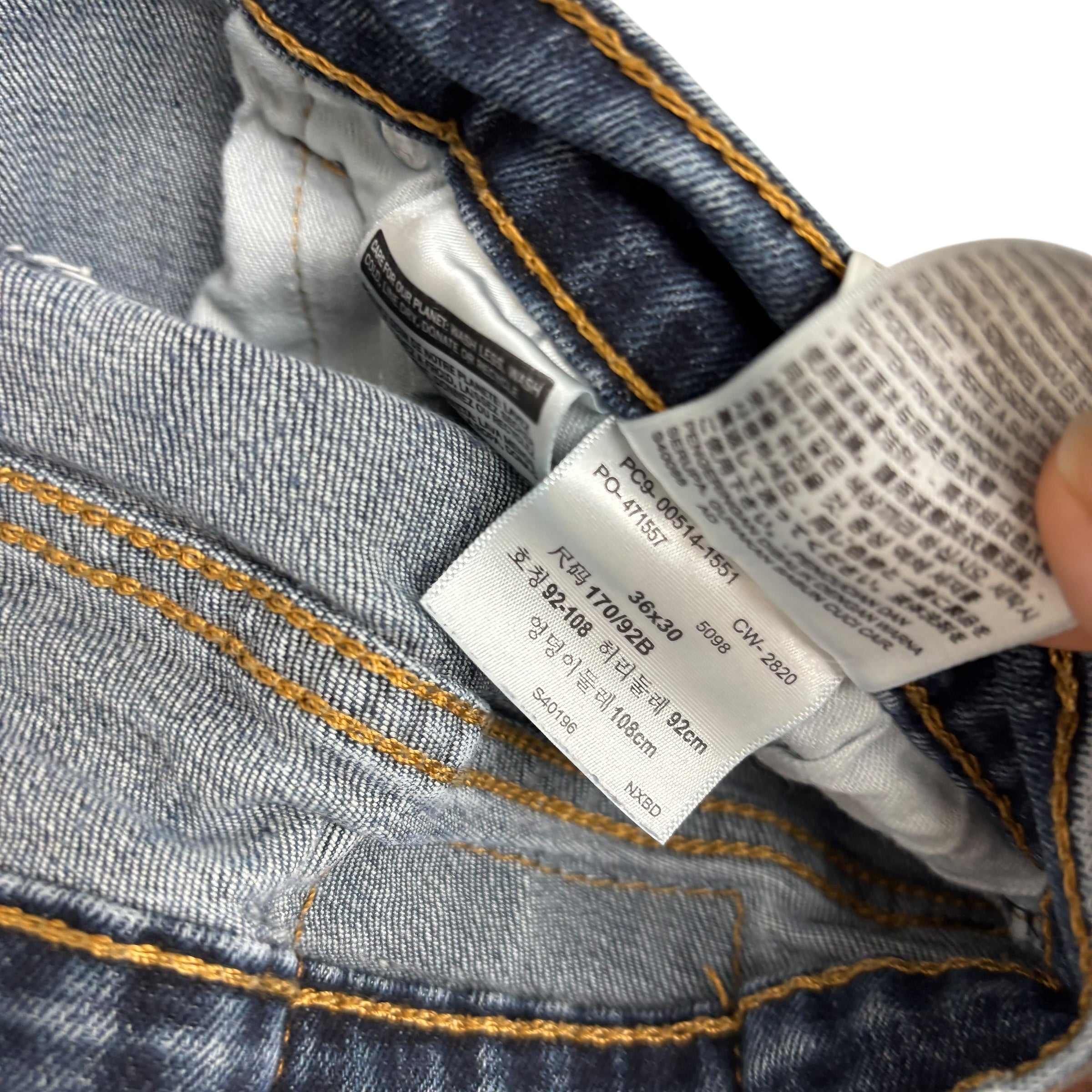 Levis 514 Jeans W36 L28 Mens Mid Blue Regular Straight Fit Stretch Denim