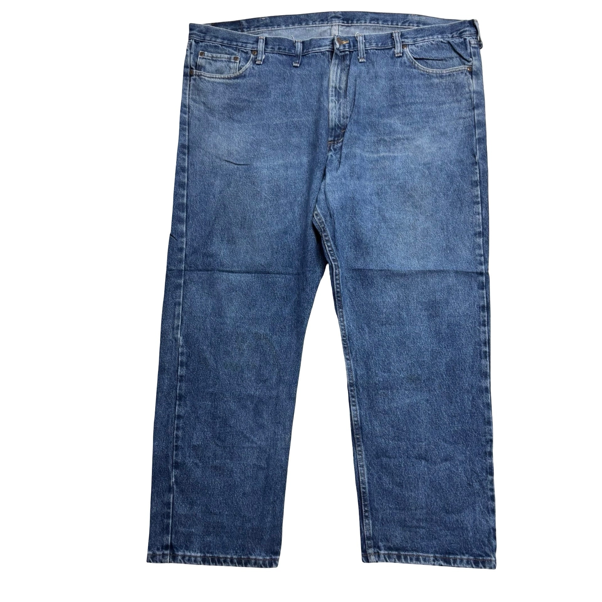 Wrangler Jeans W48 L30 Mens Mid Blue Relaxed Straight Fit Denim