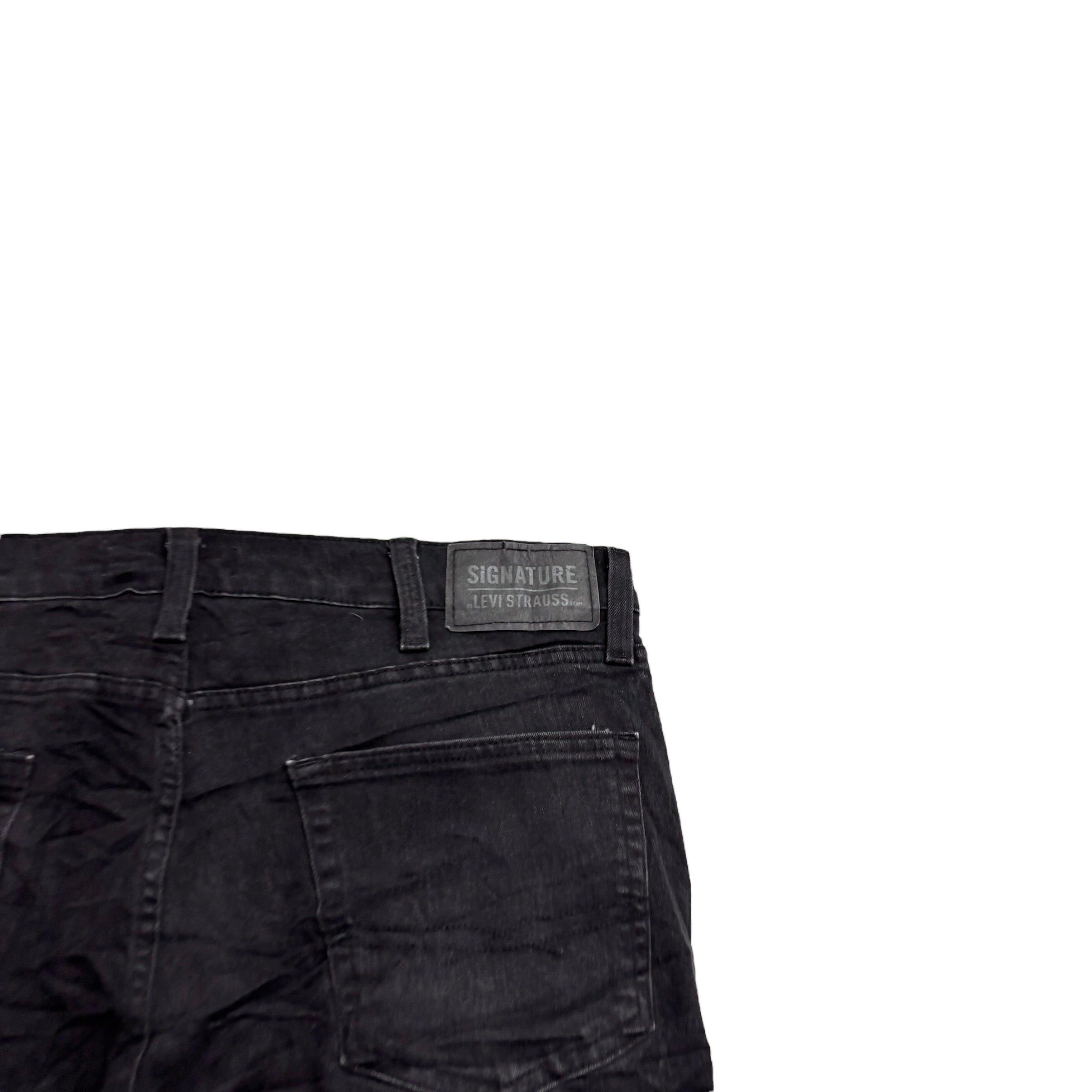 Levis Signature Jeans W38 L30 Mens Black Slim Fit Stretch Denim (E)