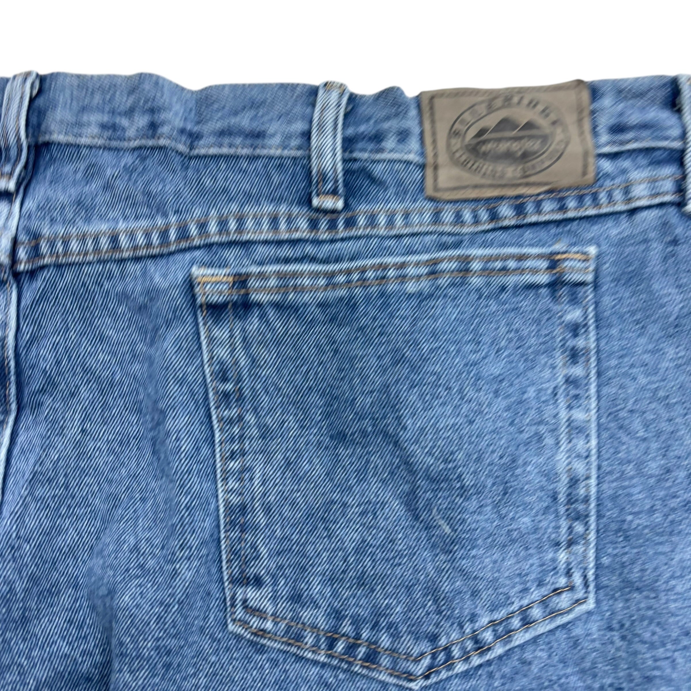 Wrangler Jeans W48 L29 Mens Mid Blue Relaxed Straight Fit Vintage Denim (E)