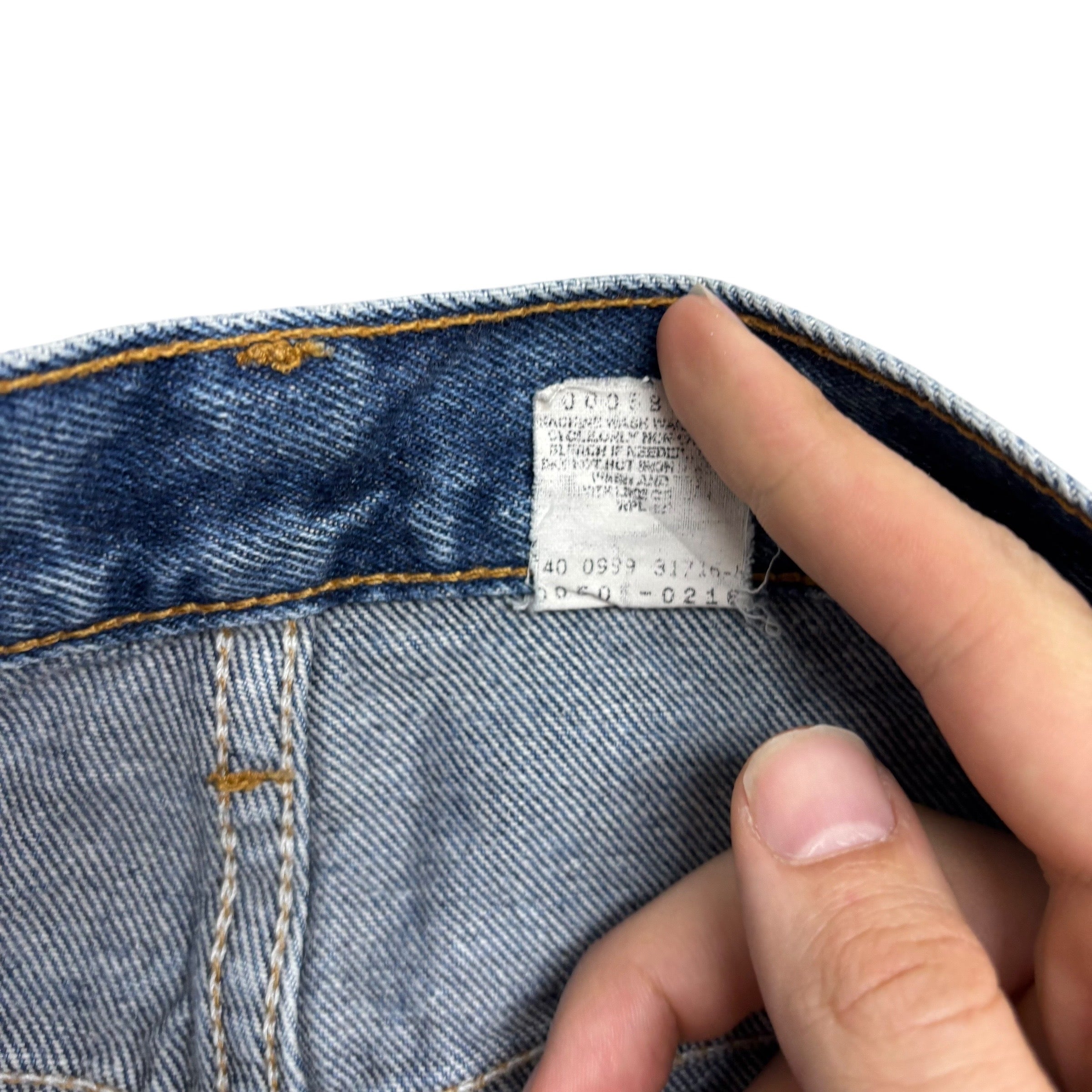 Levis 505 Jeans W32 L32 Mens Mid Blue Regular Straight Fit Vintage 90s Denim