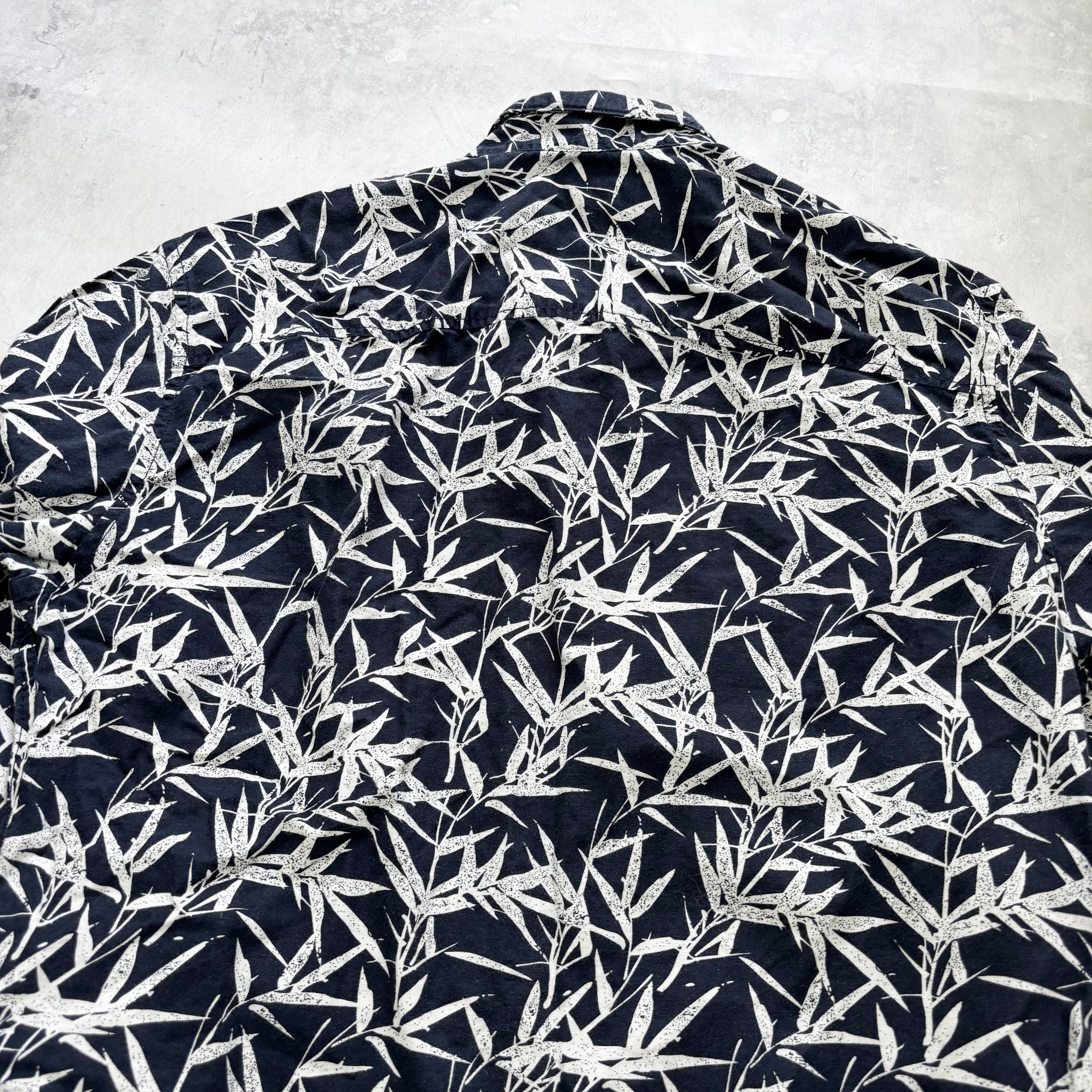 Jack & Jones Shirt Mens Large Navy Long Sleeve Cotton Pattern Regular Fit (E)