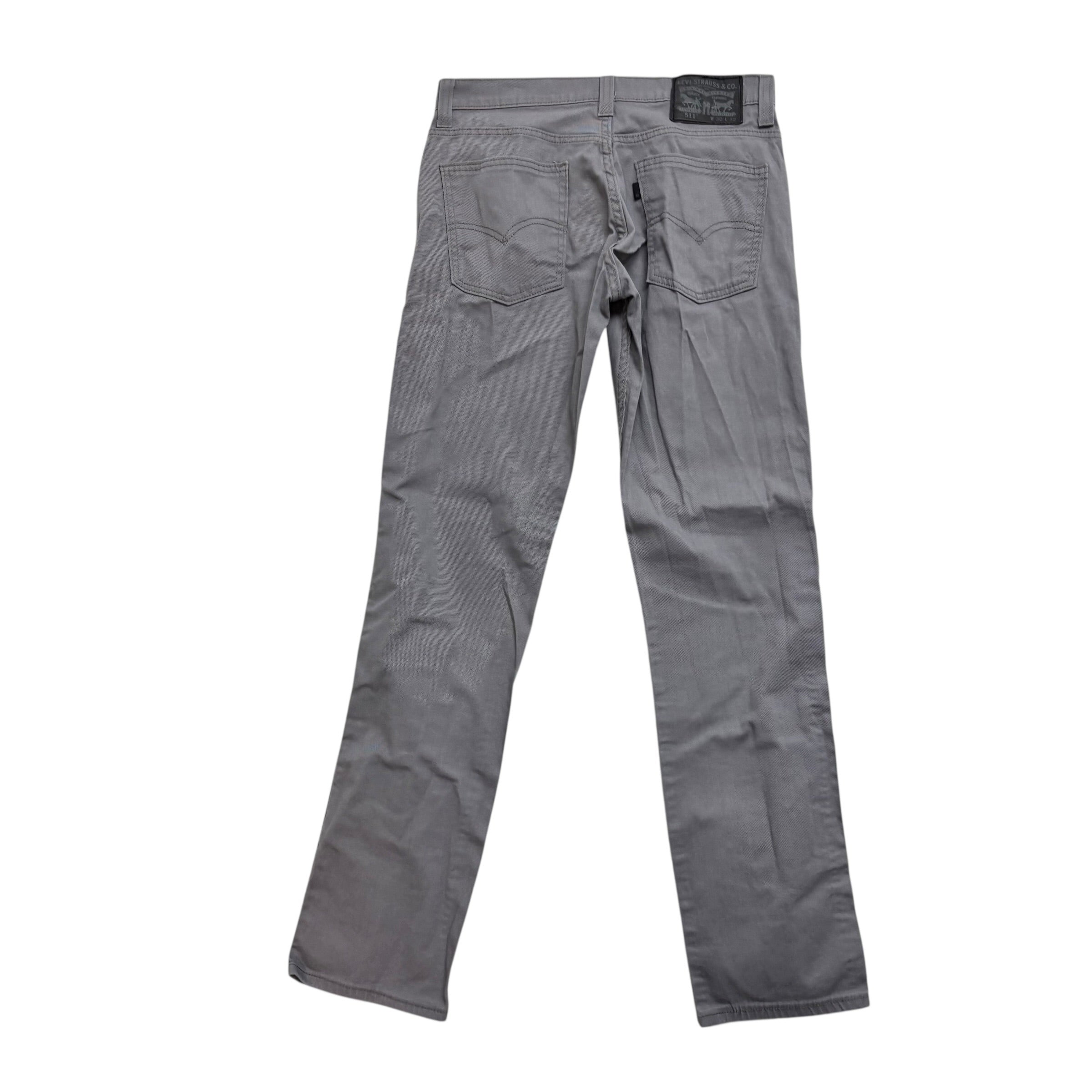 Levis 511 Jeans W30 L32 Mens Grey Slim Fit Stretch Denim