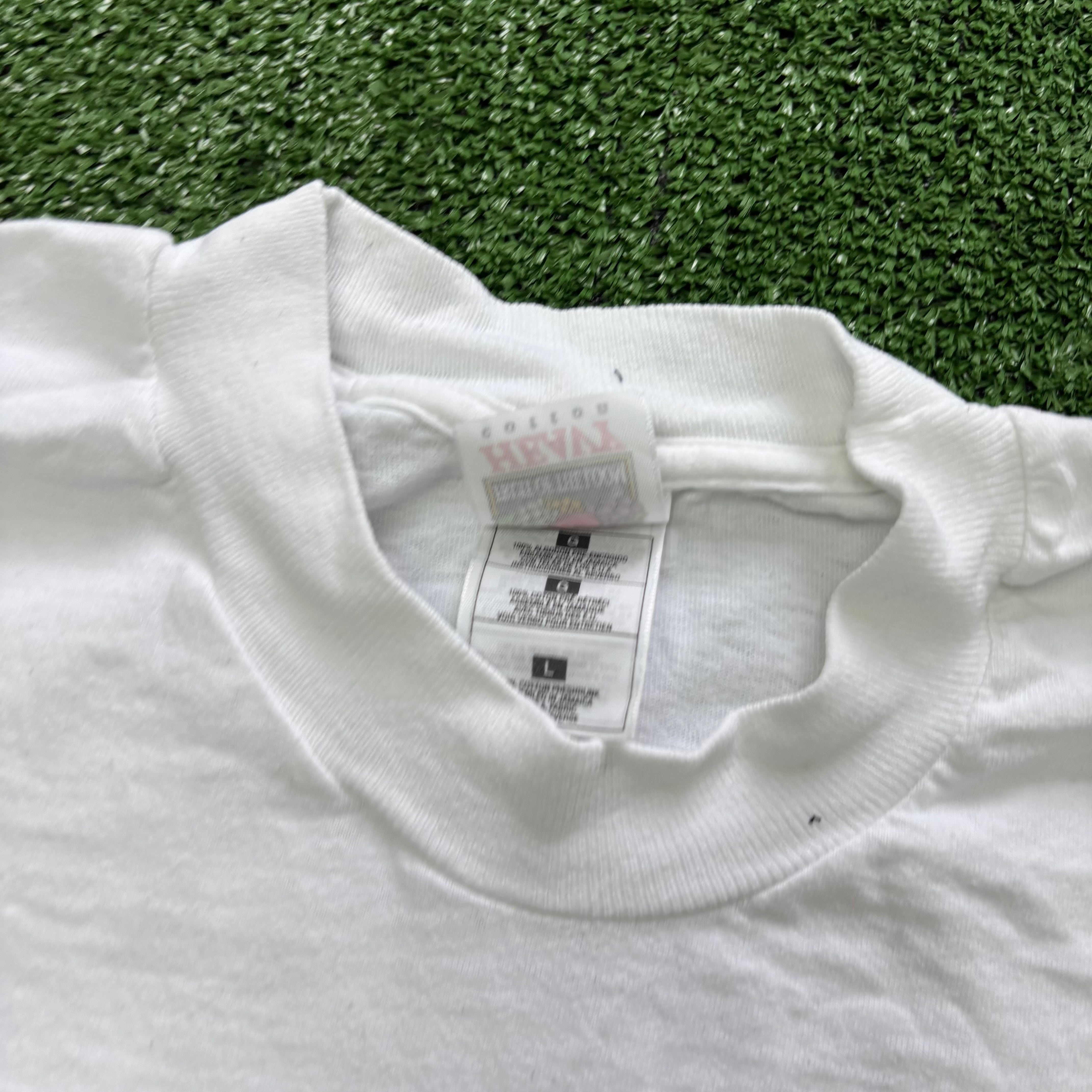 Vintage T Shirt Mens Large White Single Stitch Graphic Print 90s USA (E)
