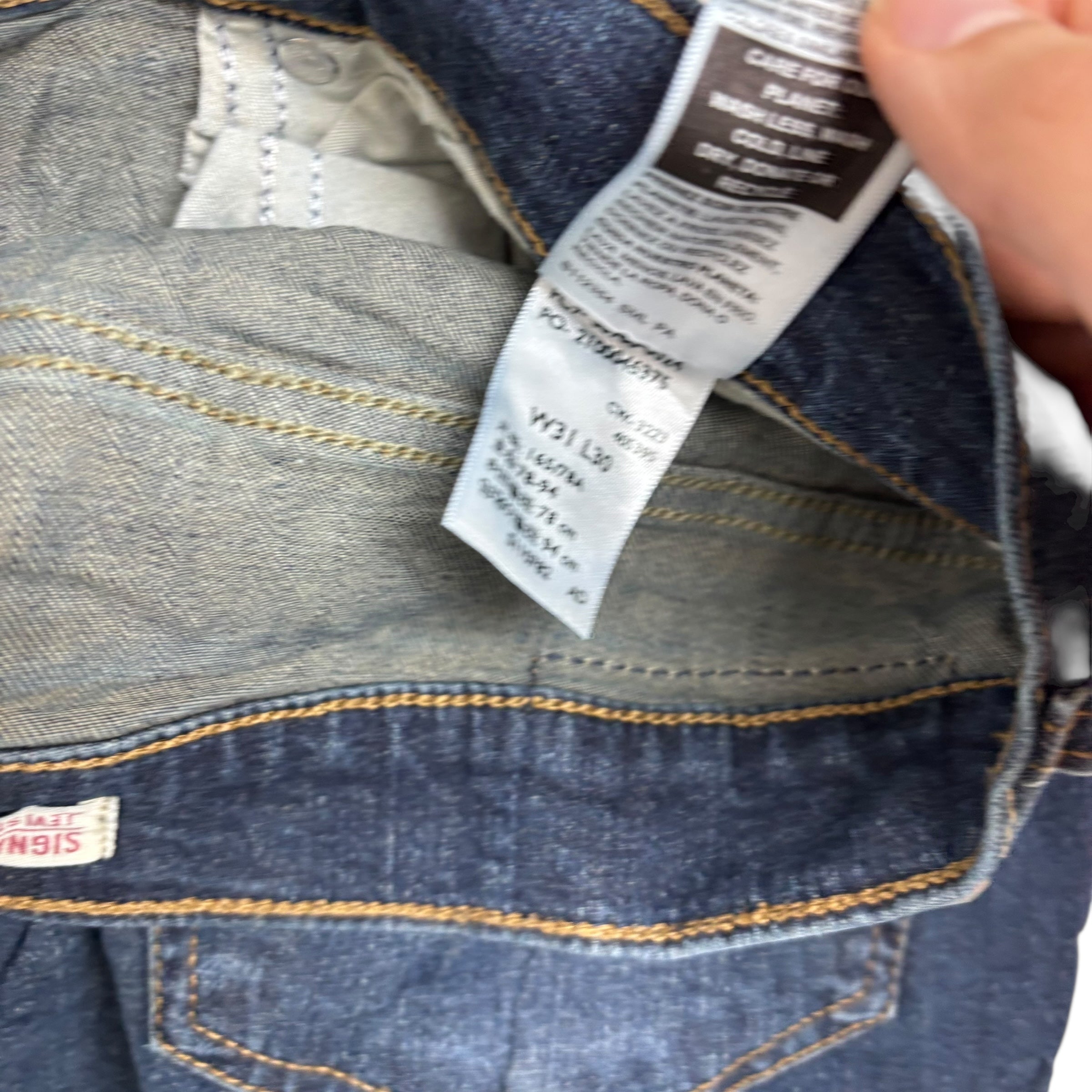 Levis Signature Jeans W31 L30 Mens Dark Blue Regular Straight Stretch Denim (E)