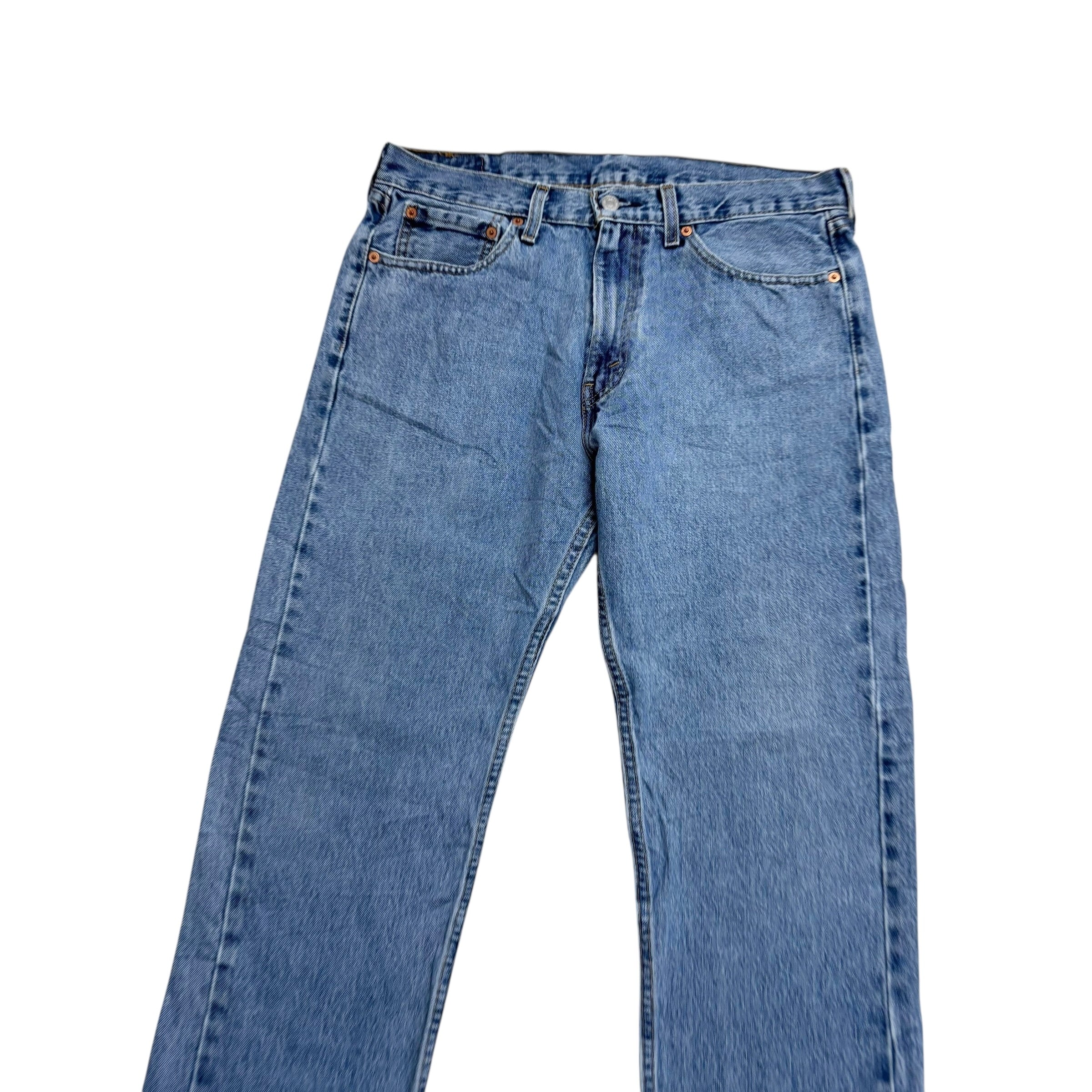 Levis 505 Jeans W33 L32 Mens Light Blue Regular Straight Fit Denim (E)