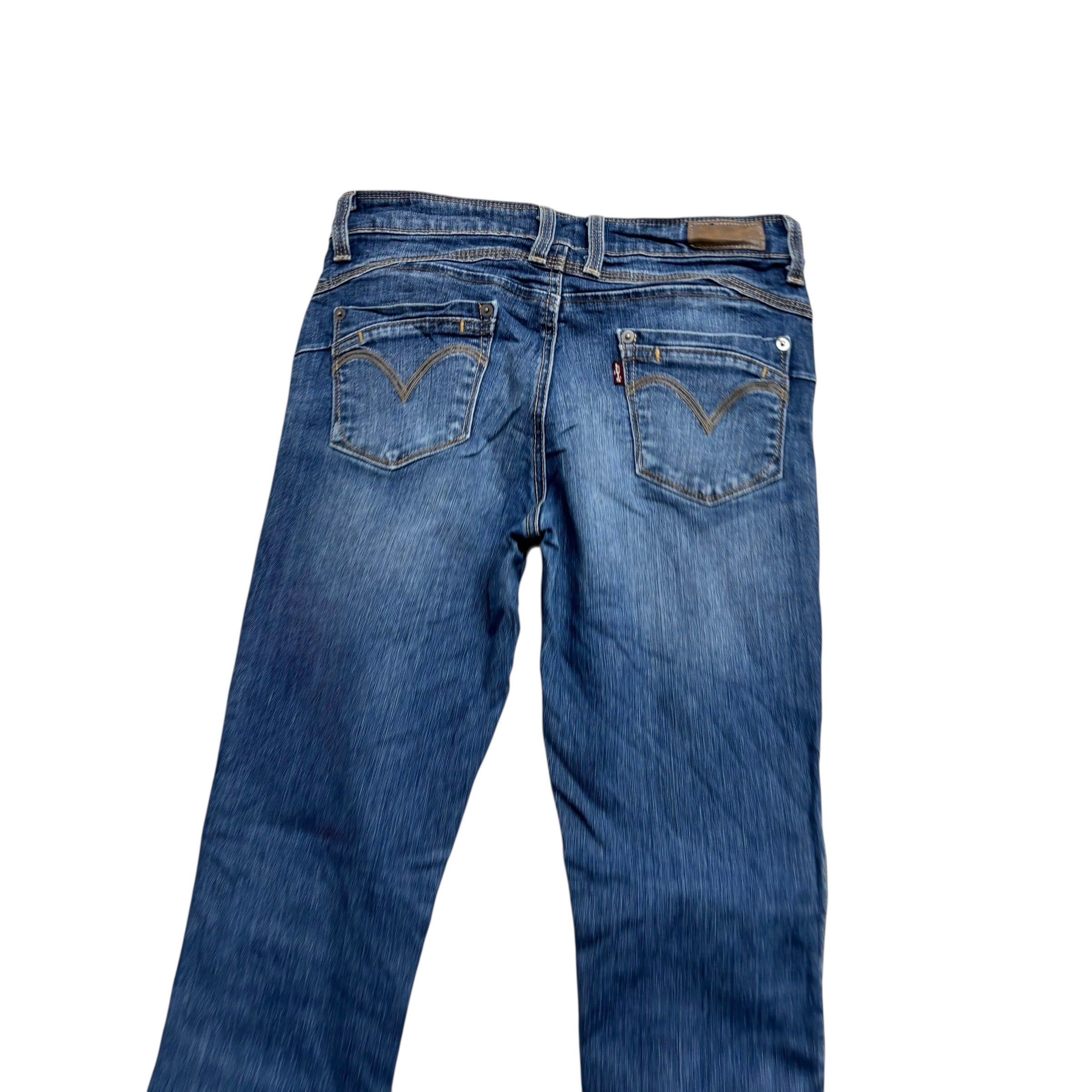 Levis Jeans W27 L32 Womens Skinny Fit Mid Blue Stretch Denim (E)