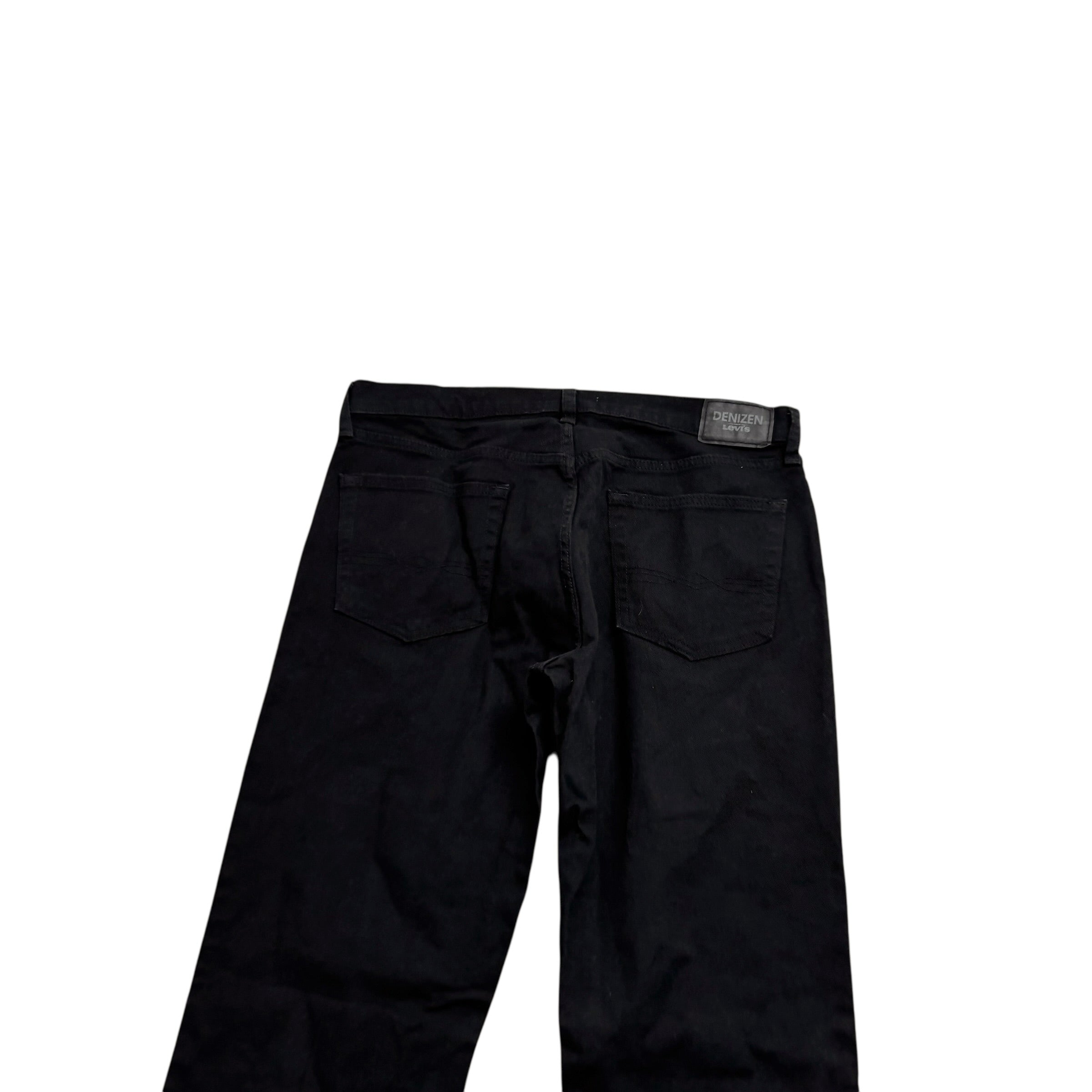 Levis Denizen Jeans W34 L34 Mens Black Relaxed Straight Fit Stretch Denim (E)
