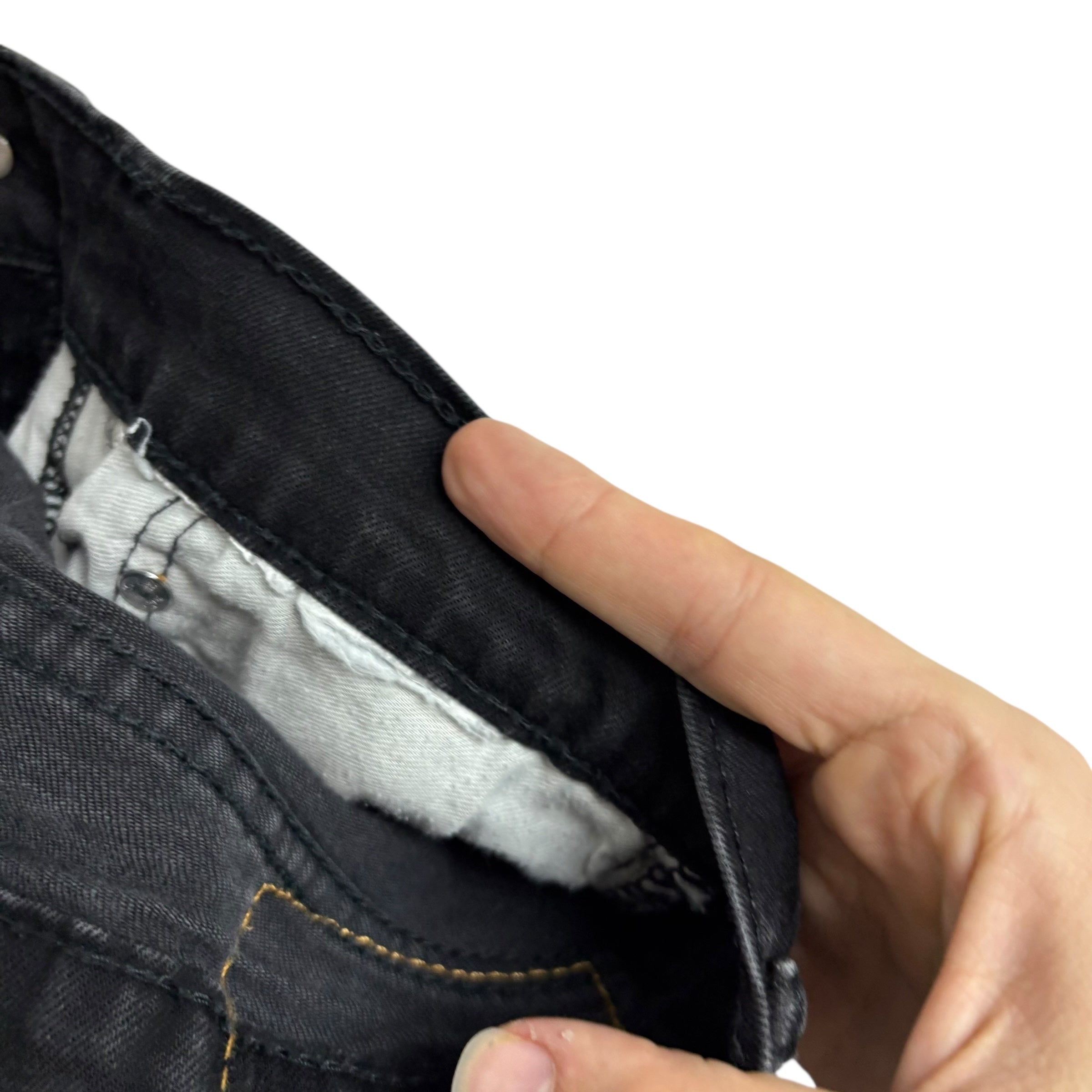 Levis 514 Jeans W34 L38 Mens Black Regular Straight Fit Stretch Denim