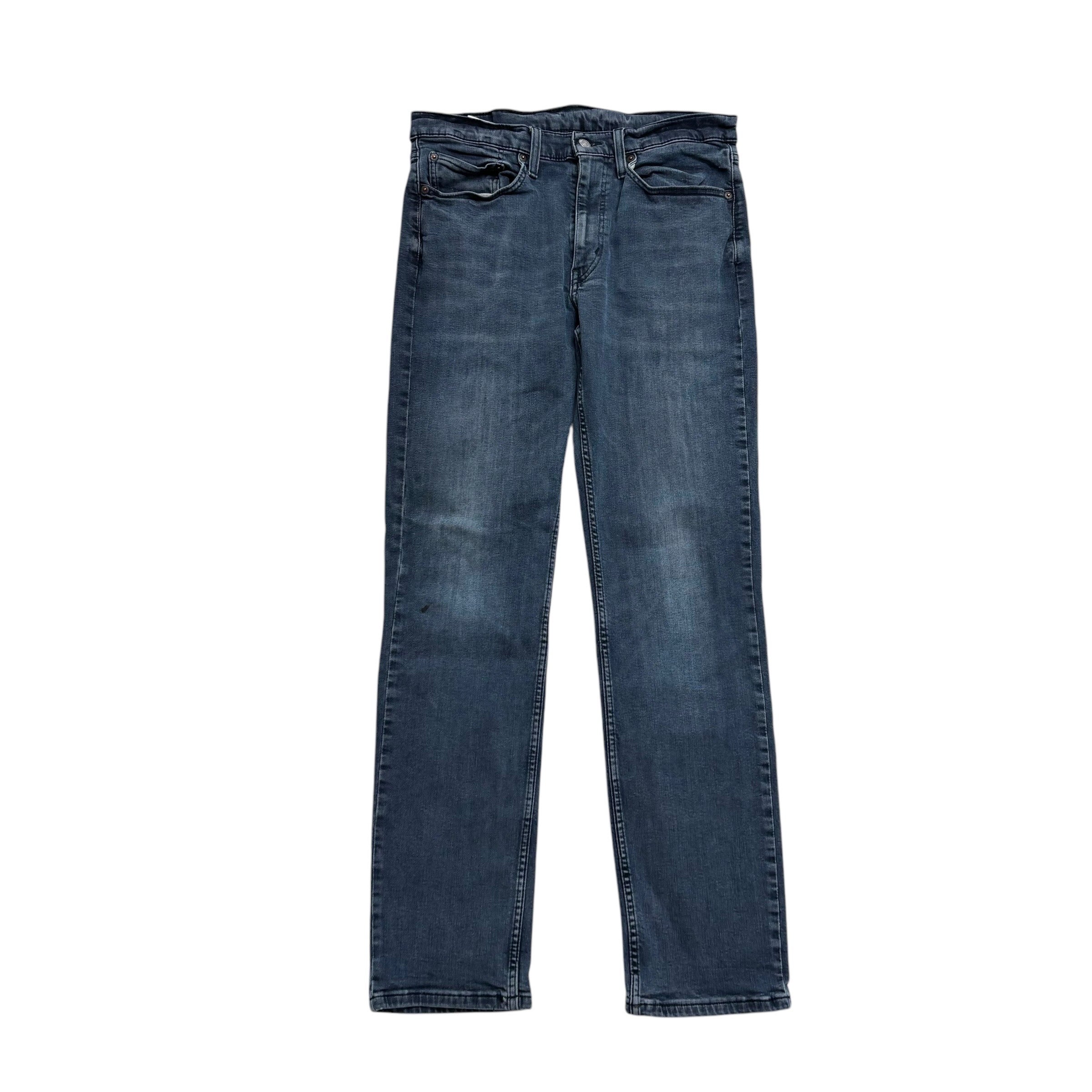 Levis 514 Jeans W32 L32 Mens Navy Blue Slim Straight Fit Stretch Denim (F)