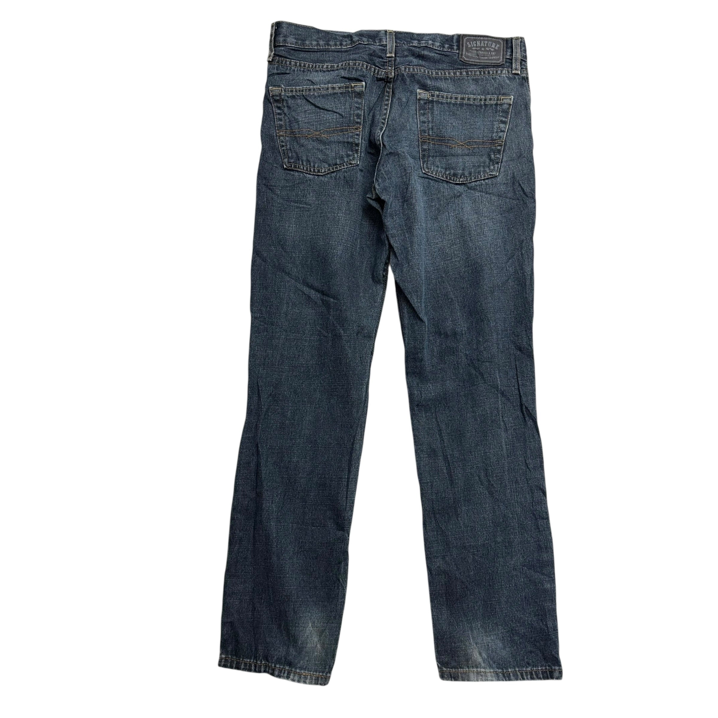 Levis Signature Jeans W34 L32 Mens Dark Blue Skinny Fit Vintage Denim