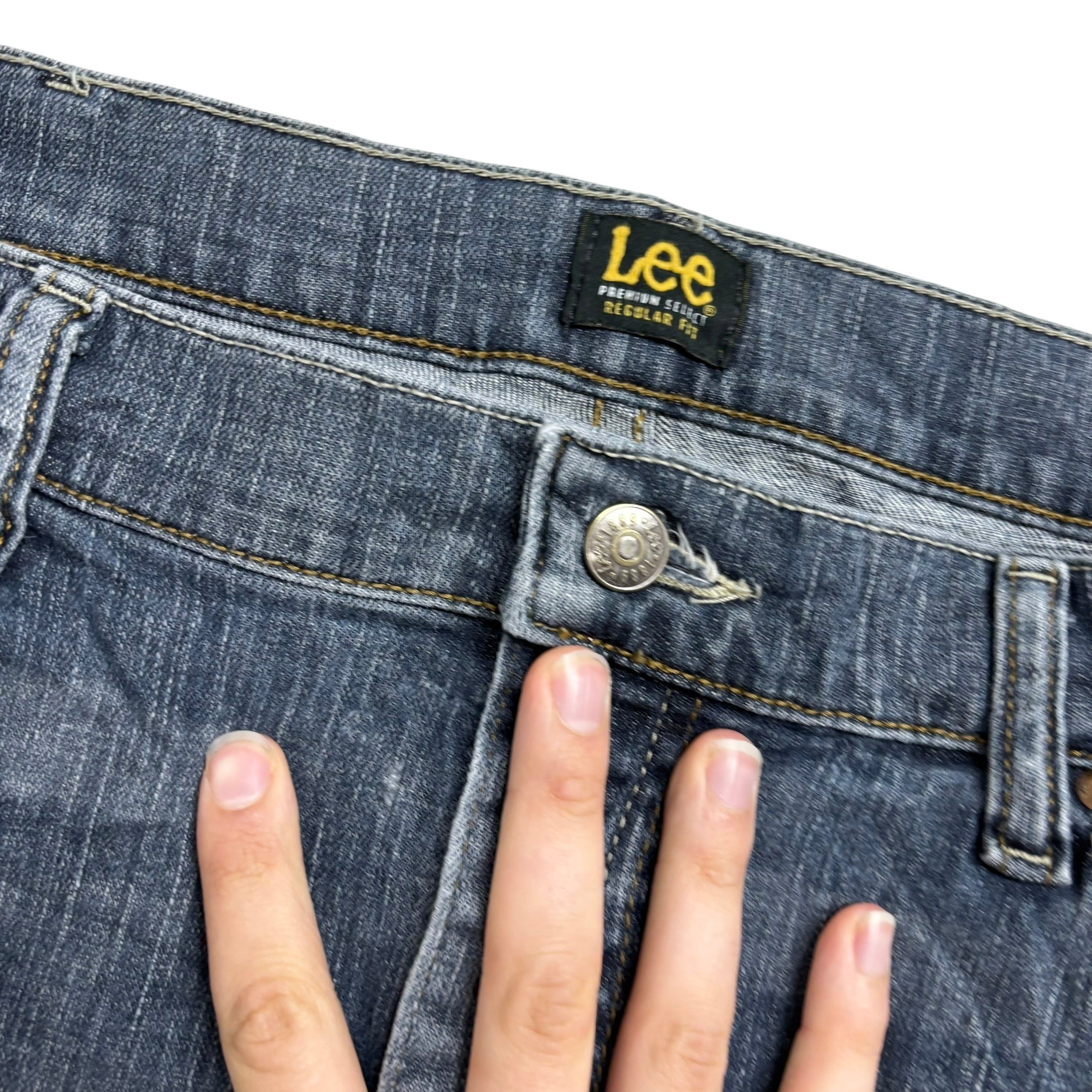 Lee Jeans W40 L30 Mens Dark Blue Regular Straight Fit Stretch Denim (E)