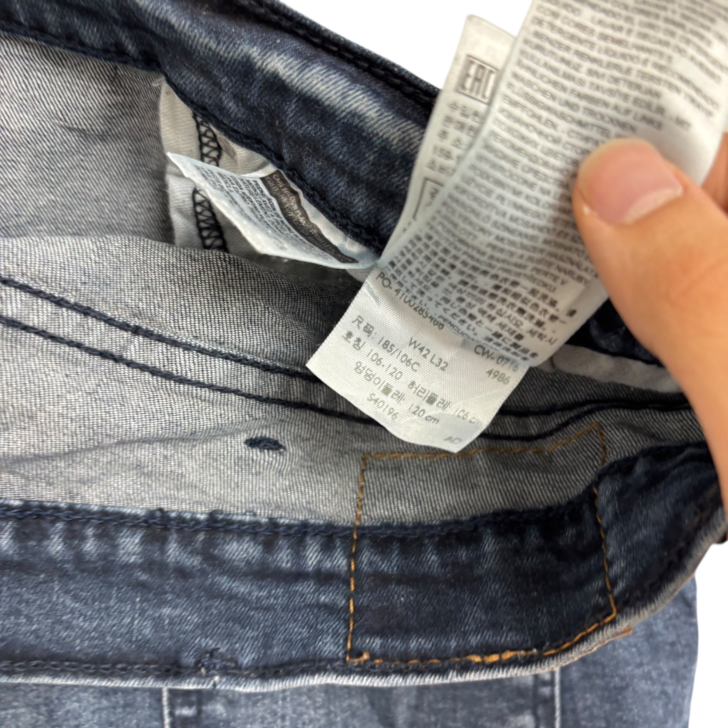 Levis 559 Jeans W42 L29 Mens Navy Blue Relaxed Straight Fit Stretch Denim