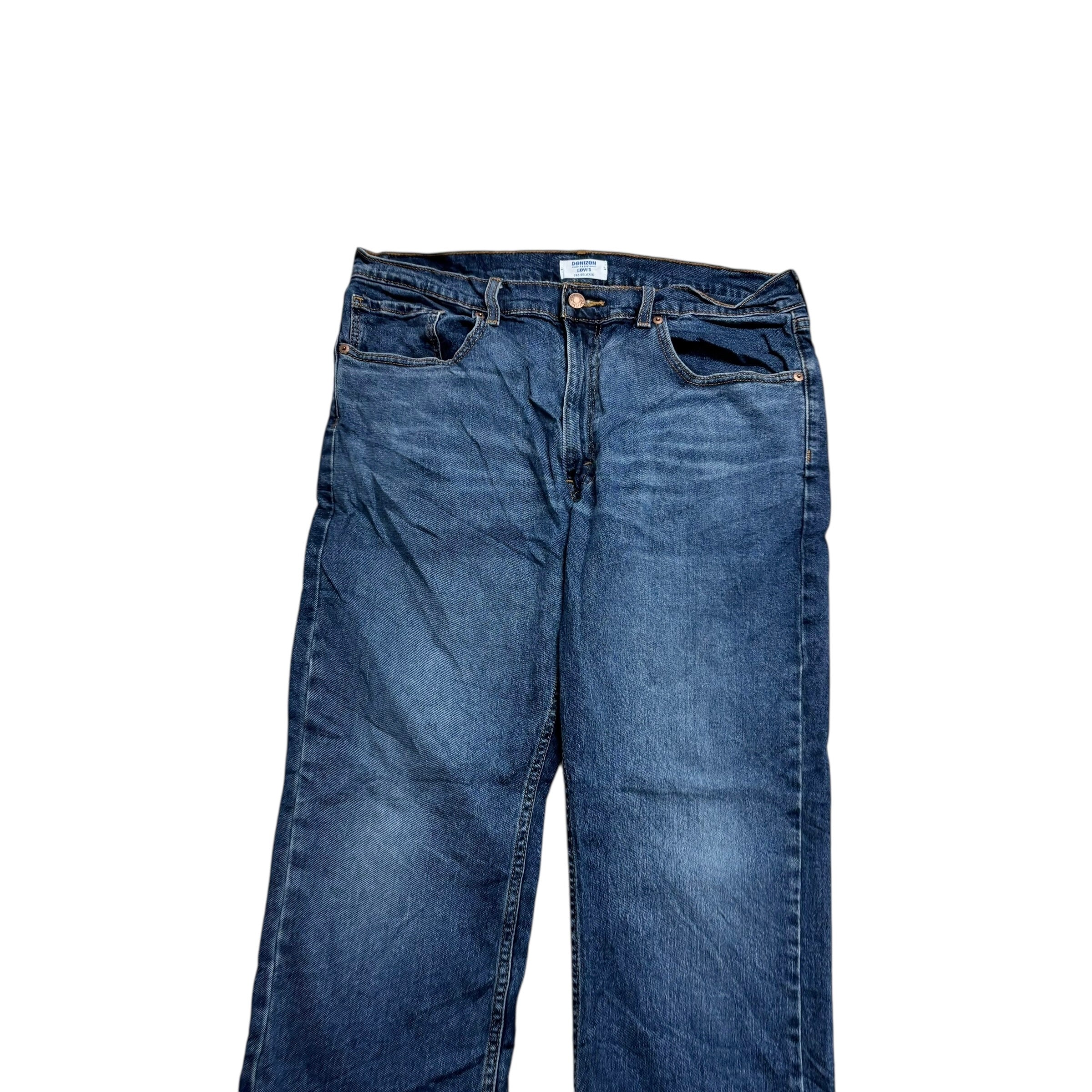 Levis Denizen Jeans W36 L30 Mens Mid Blue Relaxed Straight Fit Stretch