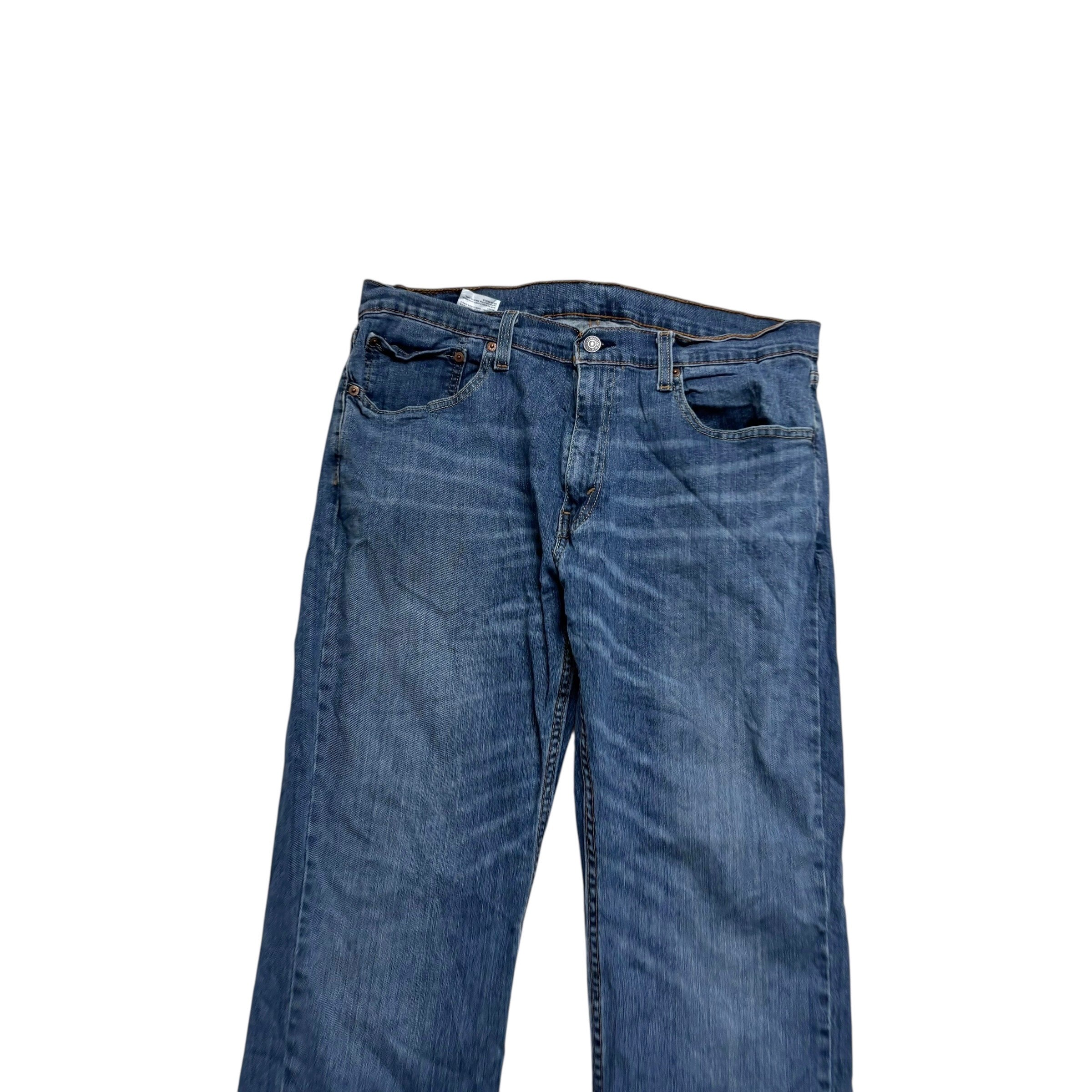 Levis 559 Jeans W36 L34 Mens Mid Blue Regular Straight Fit Stretch Denim (E)