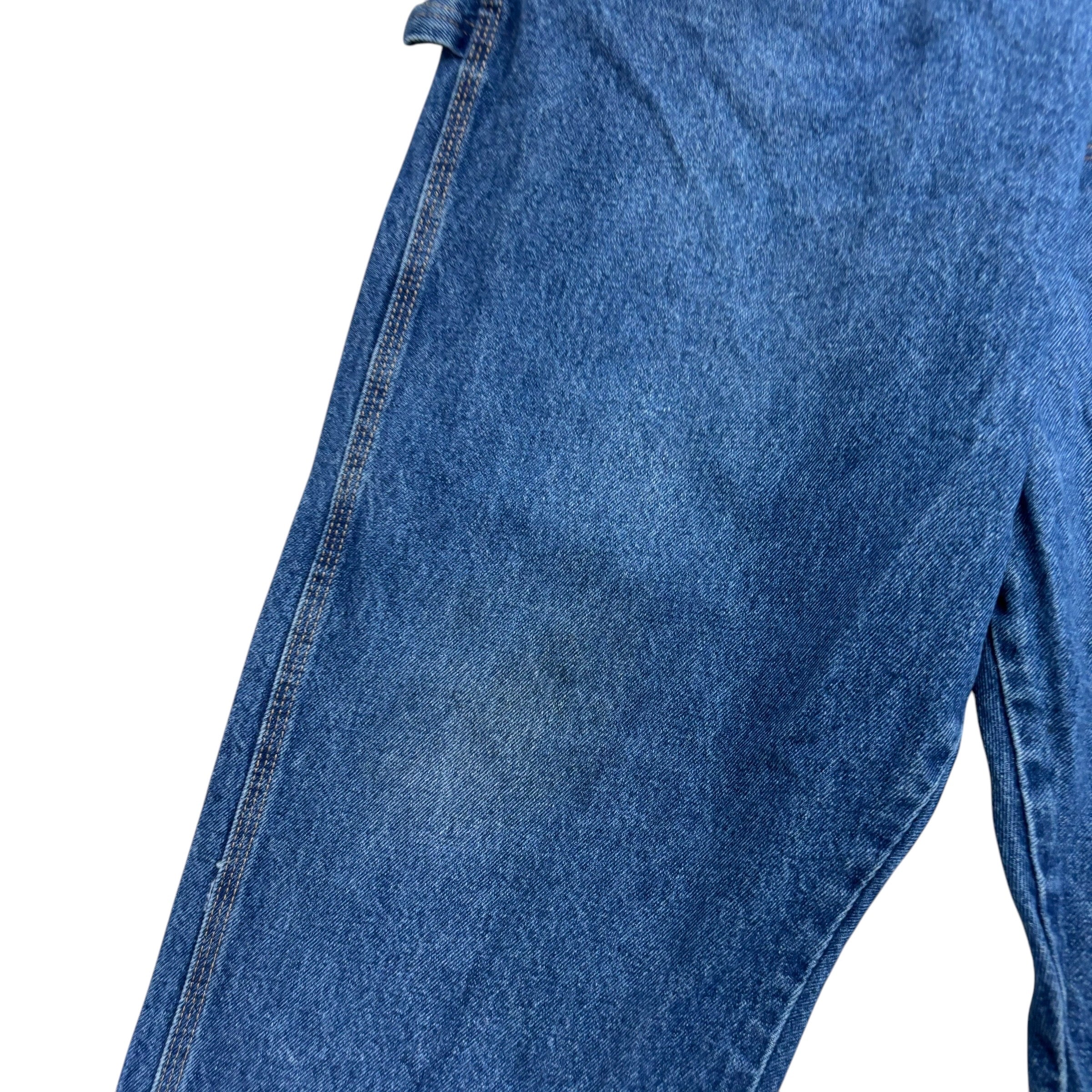 Wrangler Carpenter Jeans W42 L30 Mens Mid Blue Baggy Relaxed Straight Fit Denim