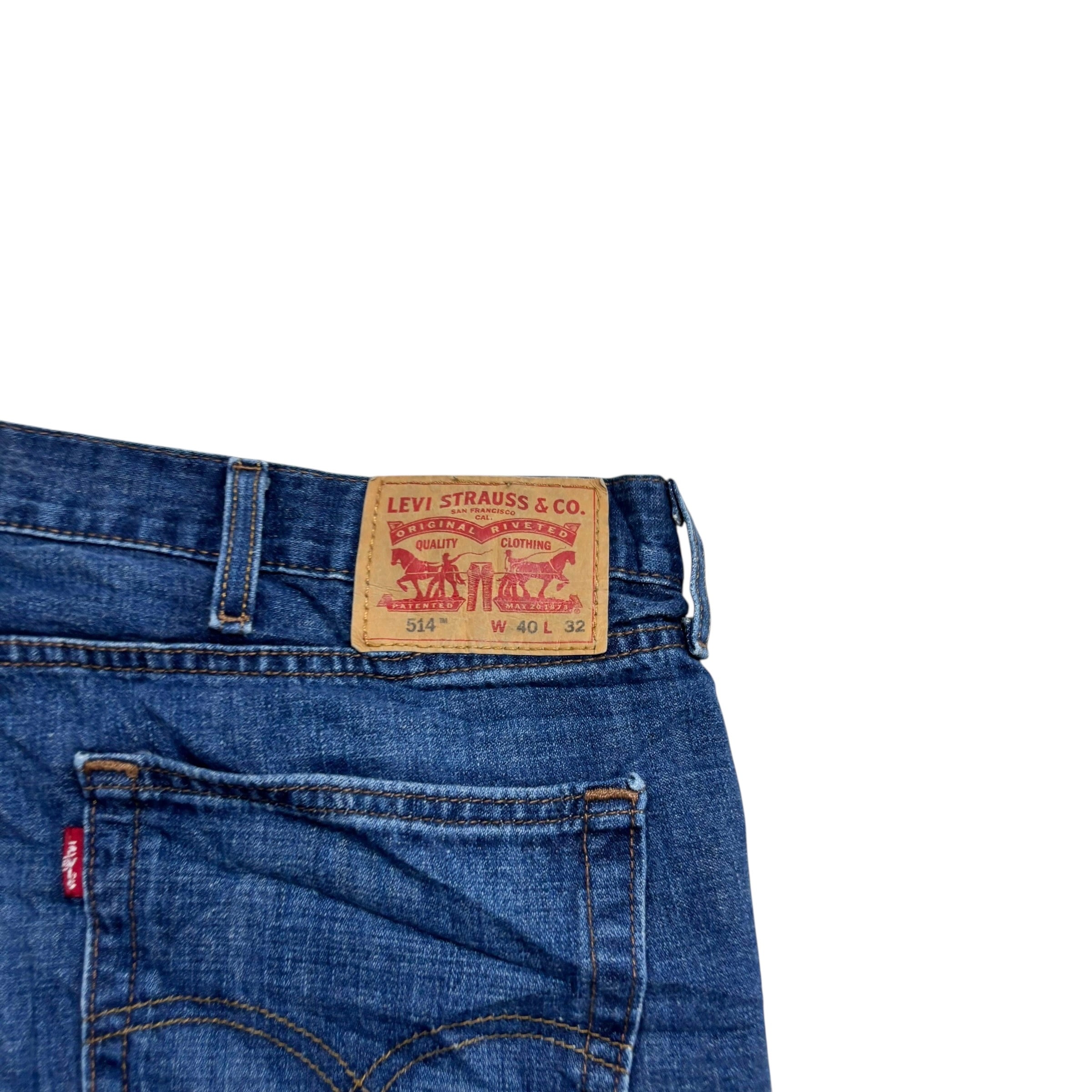 Levis 514 Jeans W40 L32 Mens Mid Blue Regular Straight Fit Denim