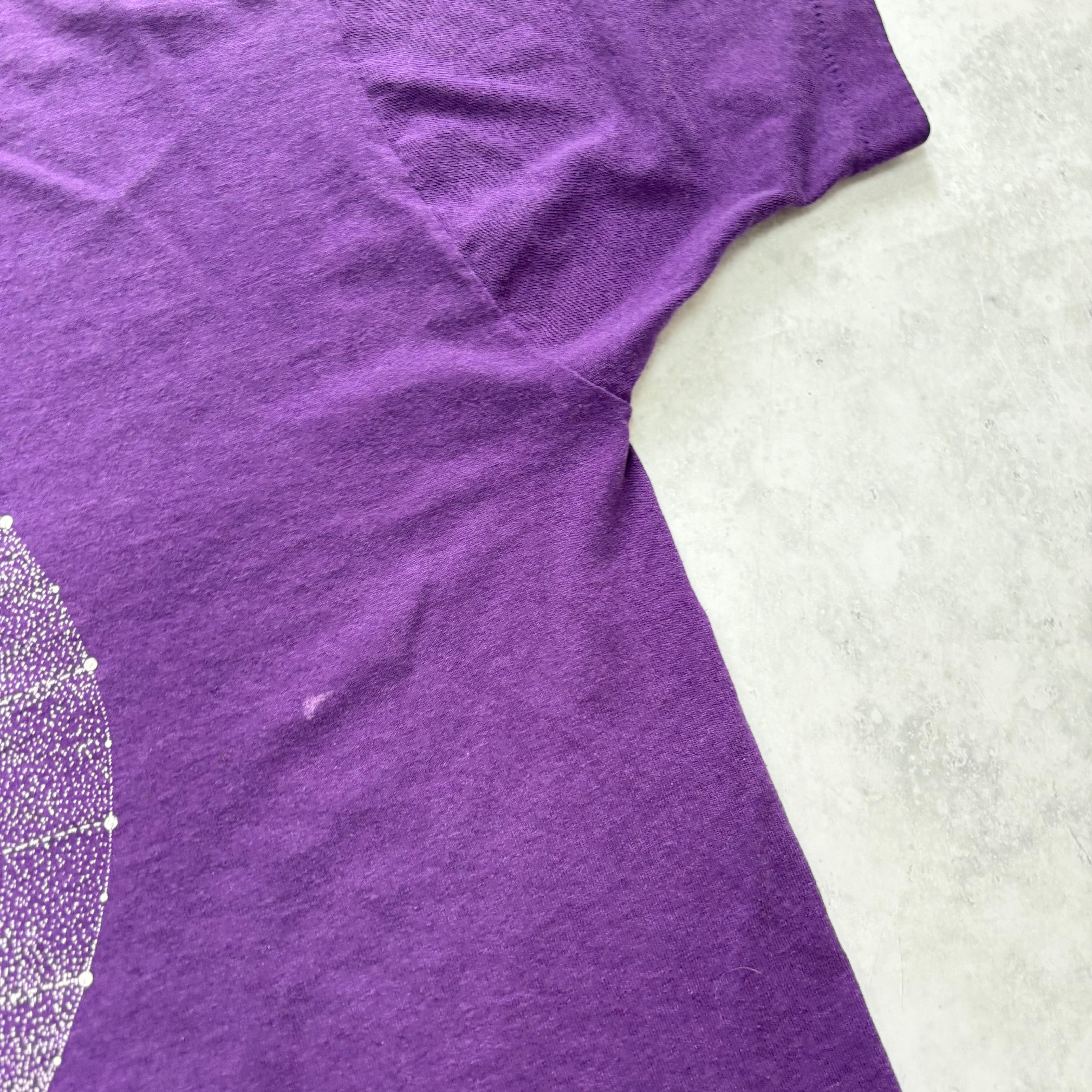 Vintage T Shirt Mens Large Purple Single Stitch Graphic Print 90s USA
