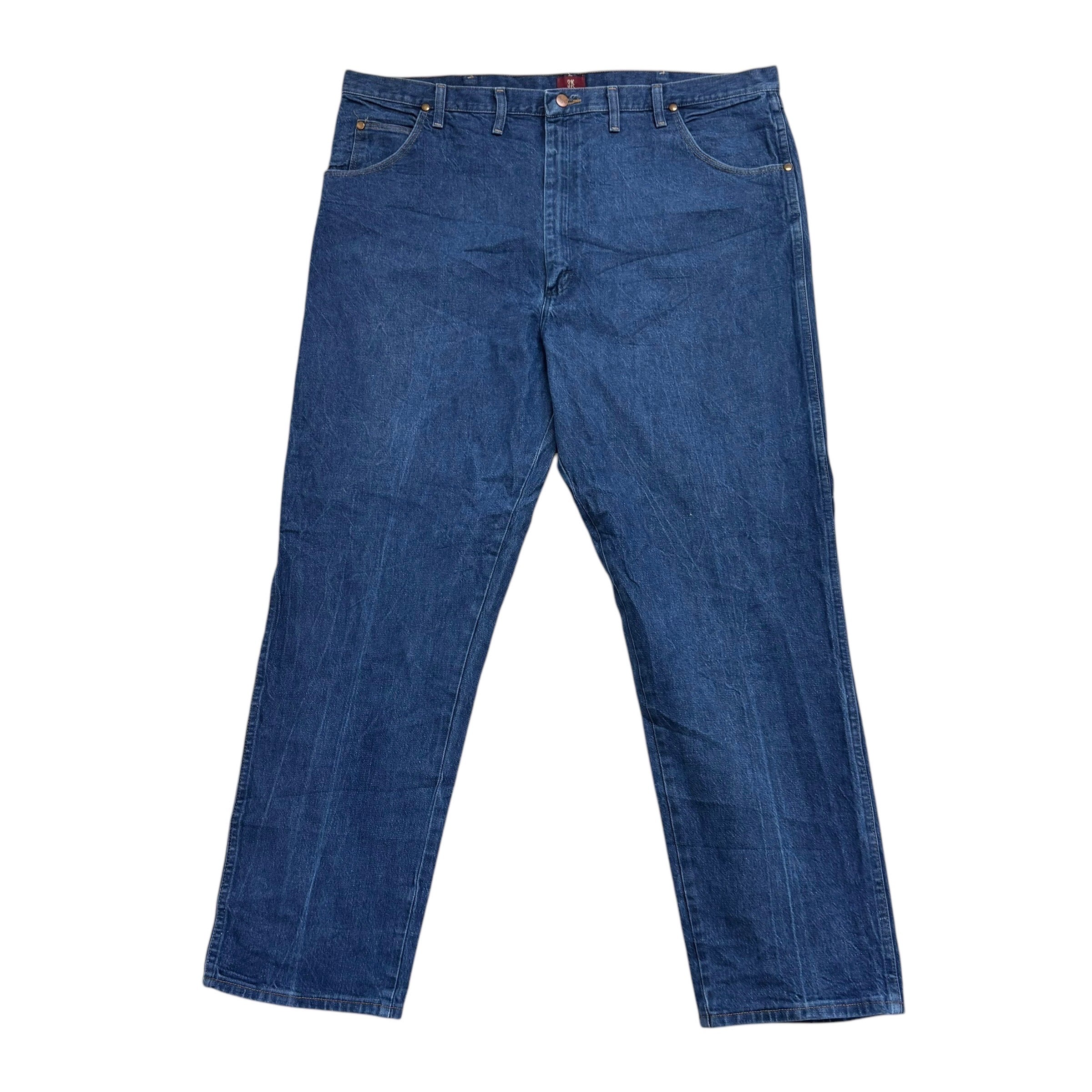 Wrangler Jeans Cowboy Cut W44 L32 Mens Mid Blue 31MWZ Relaxed Fit Denim (E)