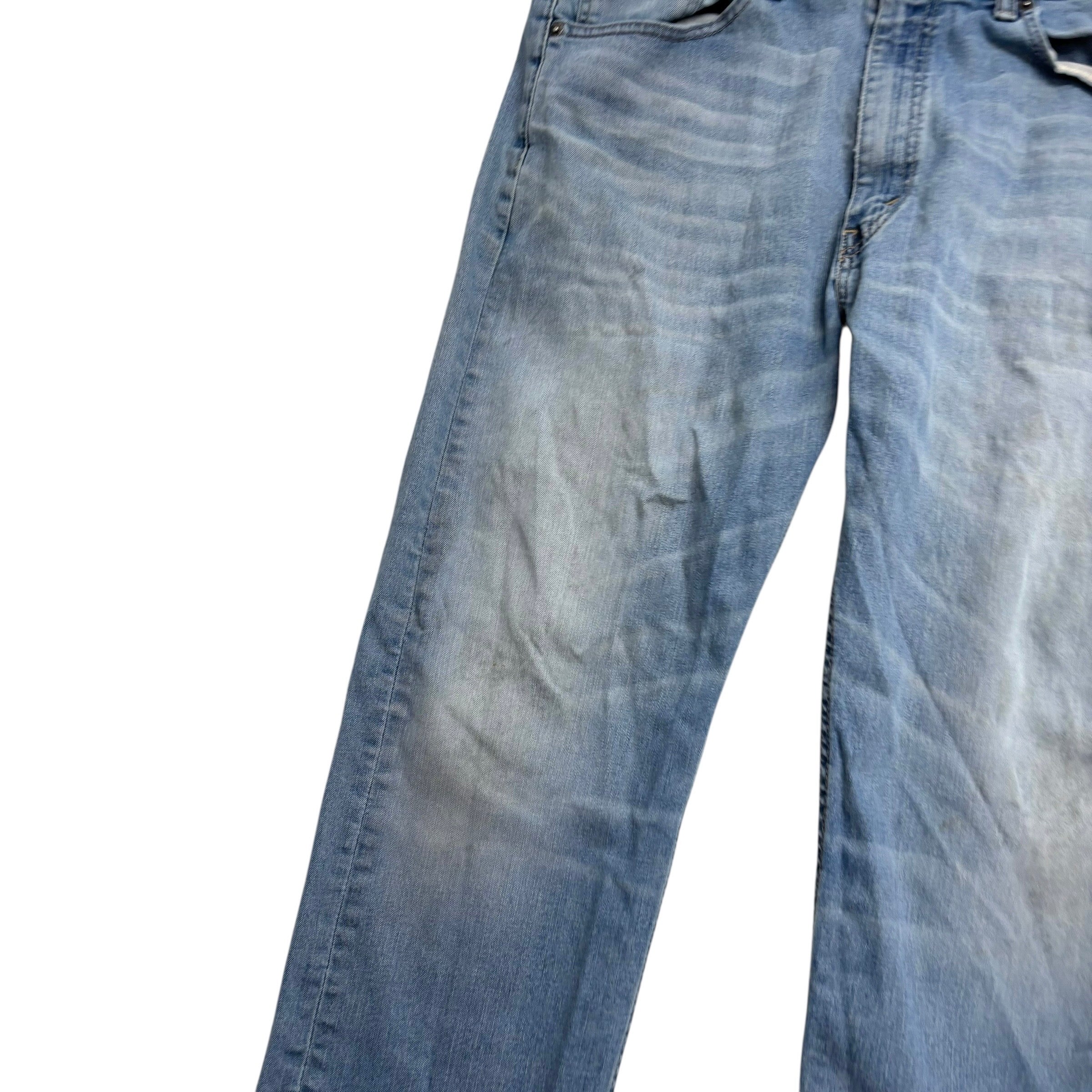 Levis 505 Jeans W38 L31 Mens Light Blue Regular Straight Fit Stretch Denim (F)