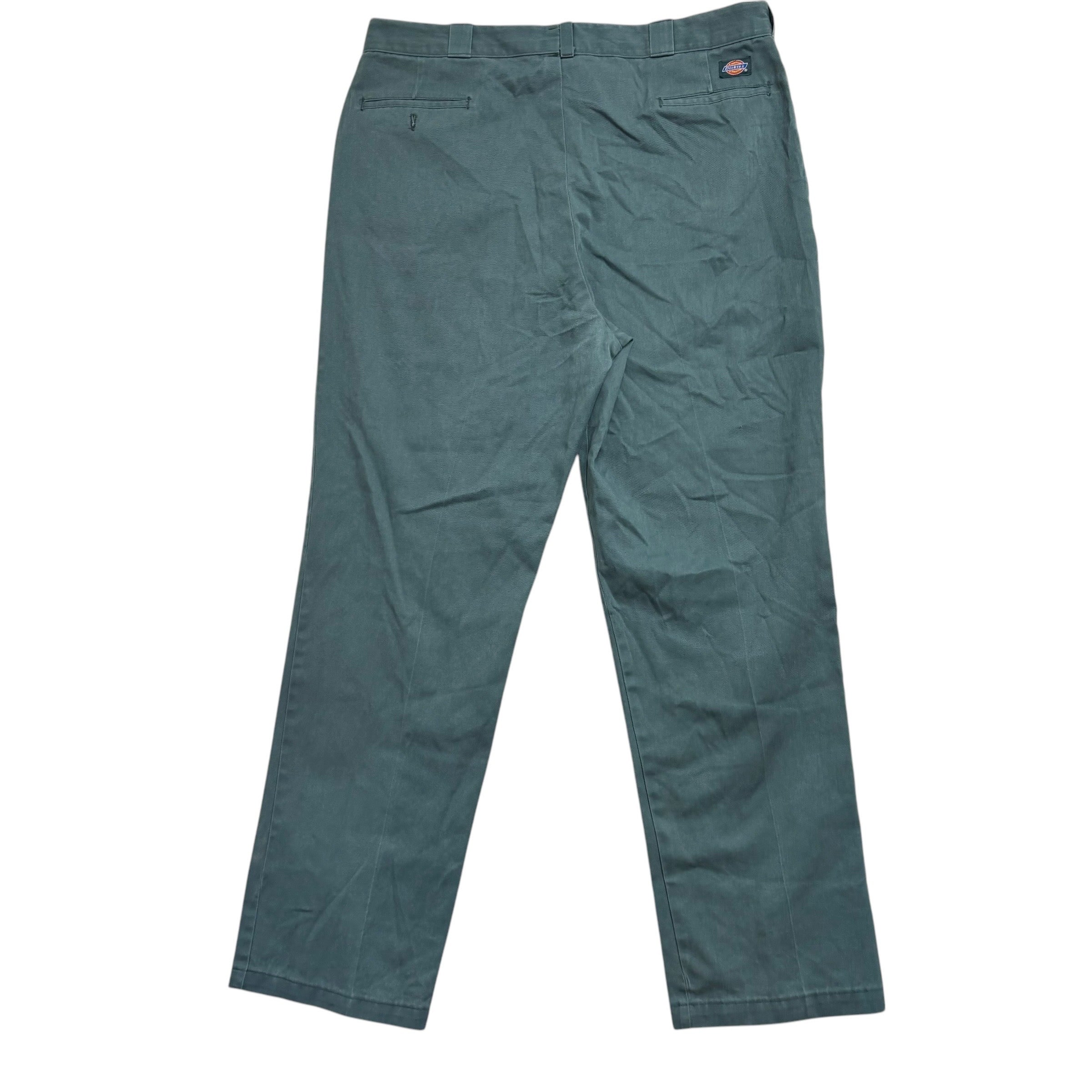 Dickies 874 Trousers W40 L34 Mens Green Pants Original Straight Fit Workwear