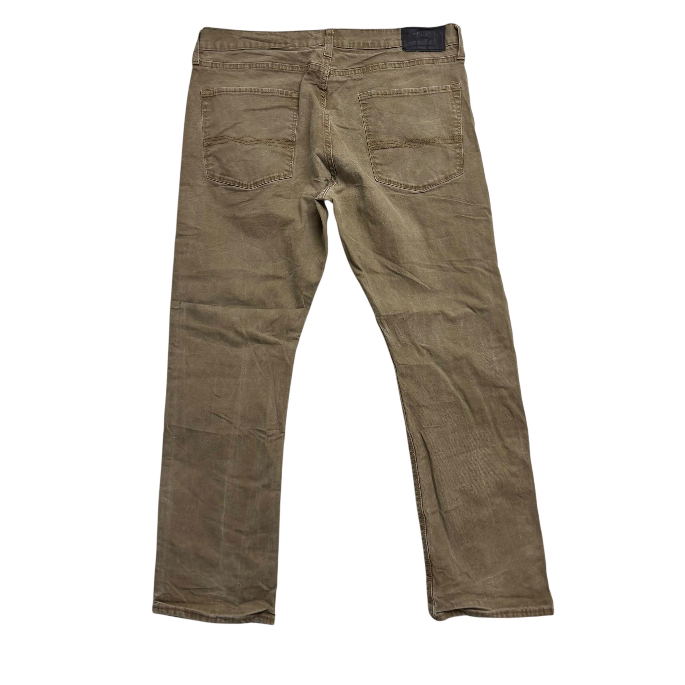 Levis Denizen Jeans W36 L30 Mens Brown Slim Straight Fit Stretch Denim