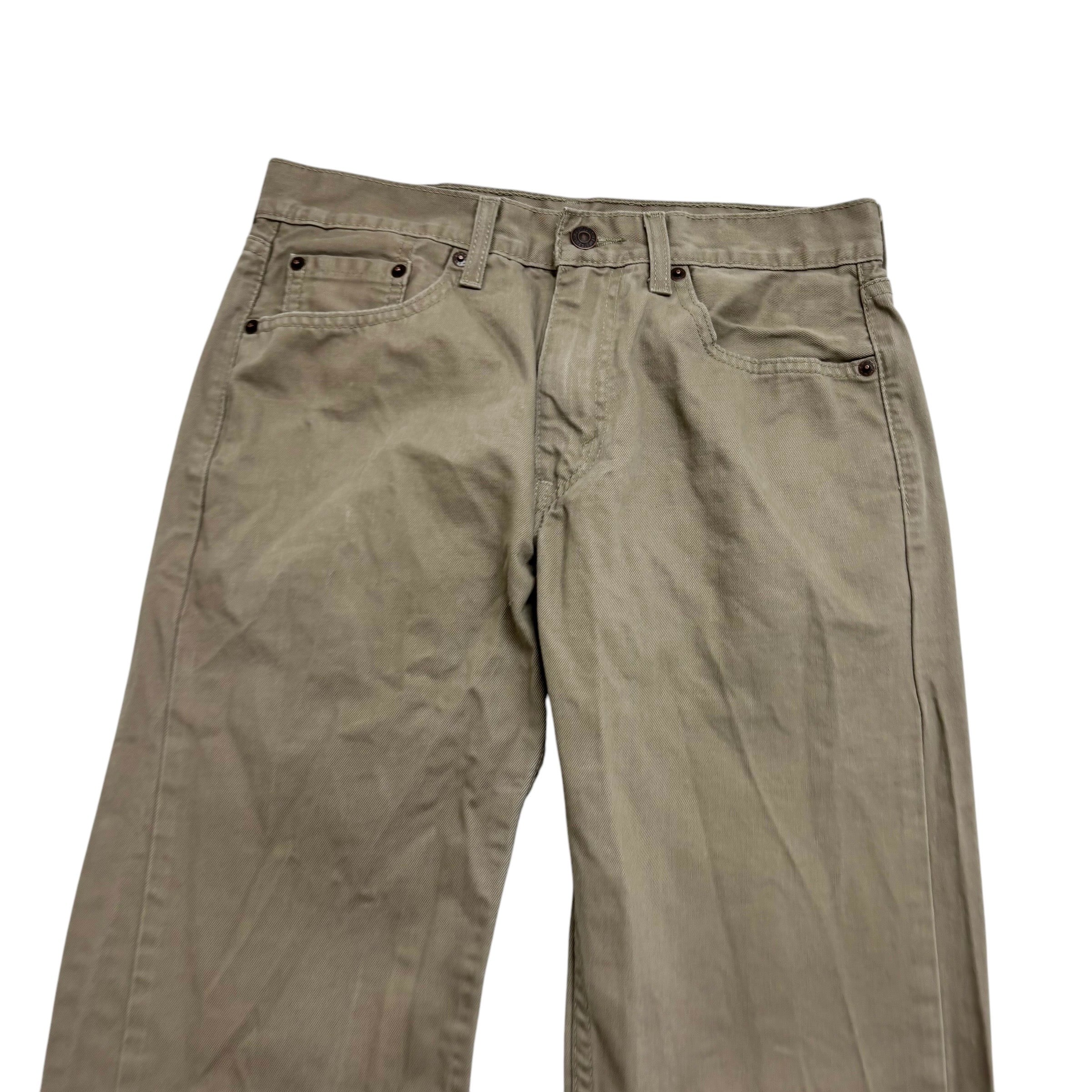 Levis 505 Trousers W30 L32 Mens Beige Regular Straight Fit Cotton Pants