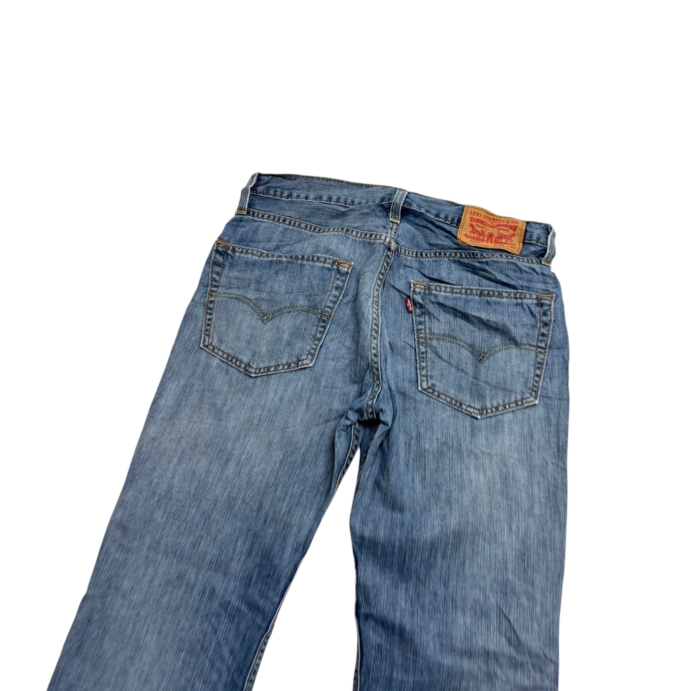 Levis 527 Jeans W30 L32 Mens Mid Blue Slim Bootcut Fit Denim (E)