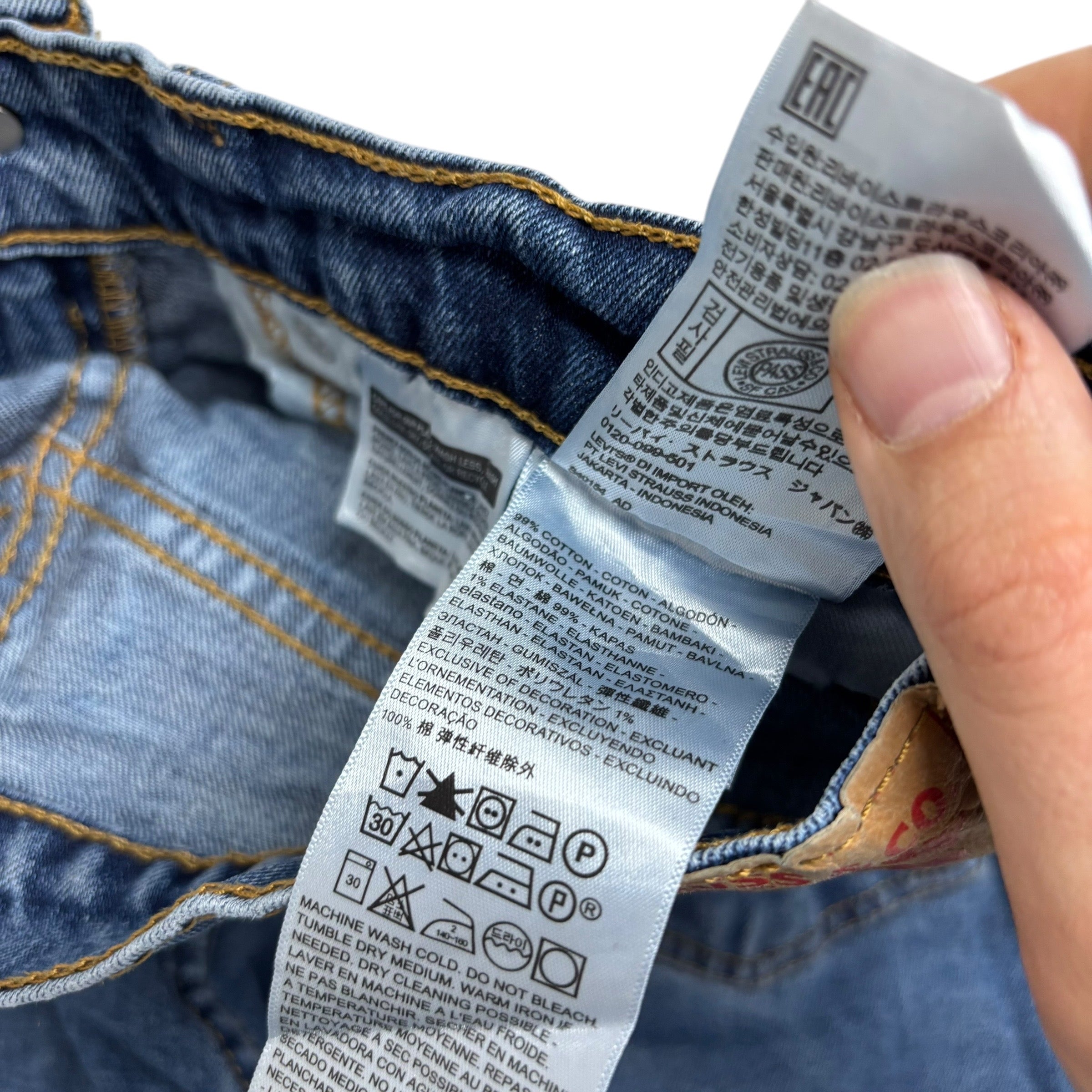 Levis 505 Jeans W30 L32 Mens Mid Blue Regular Straight Fit Stretch Denim (E)