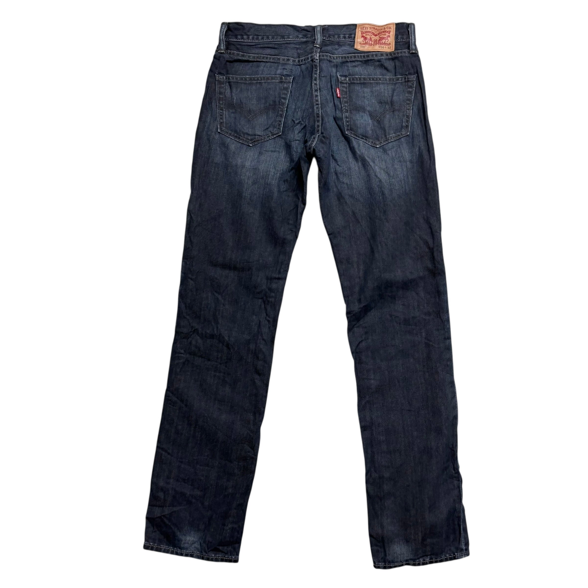 Levis 511 Jeans W30 L32 Mens Dark Blue Slim Fit Denim (E)